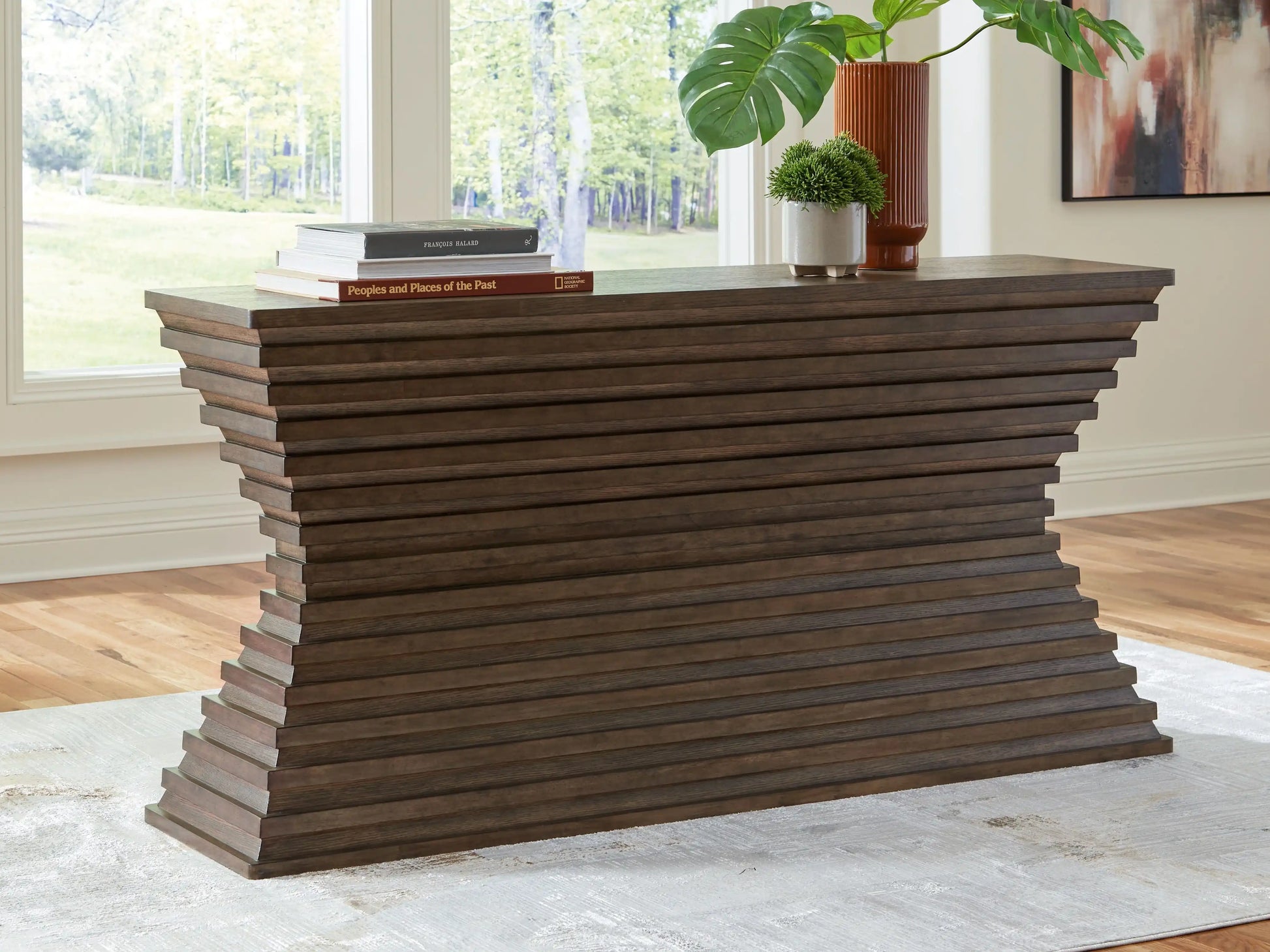 Hannodream - Sofa Table - Warm Brown - Best Buy Furniture