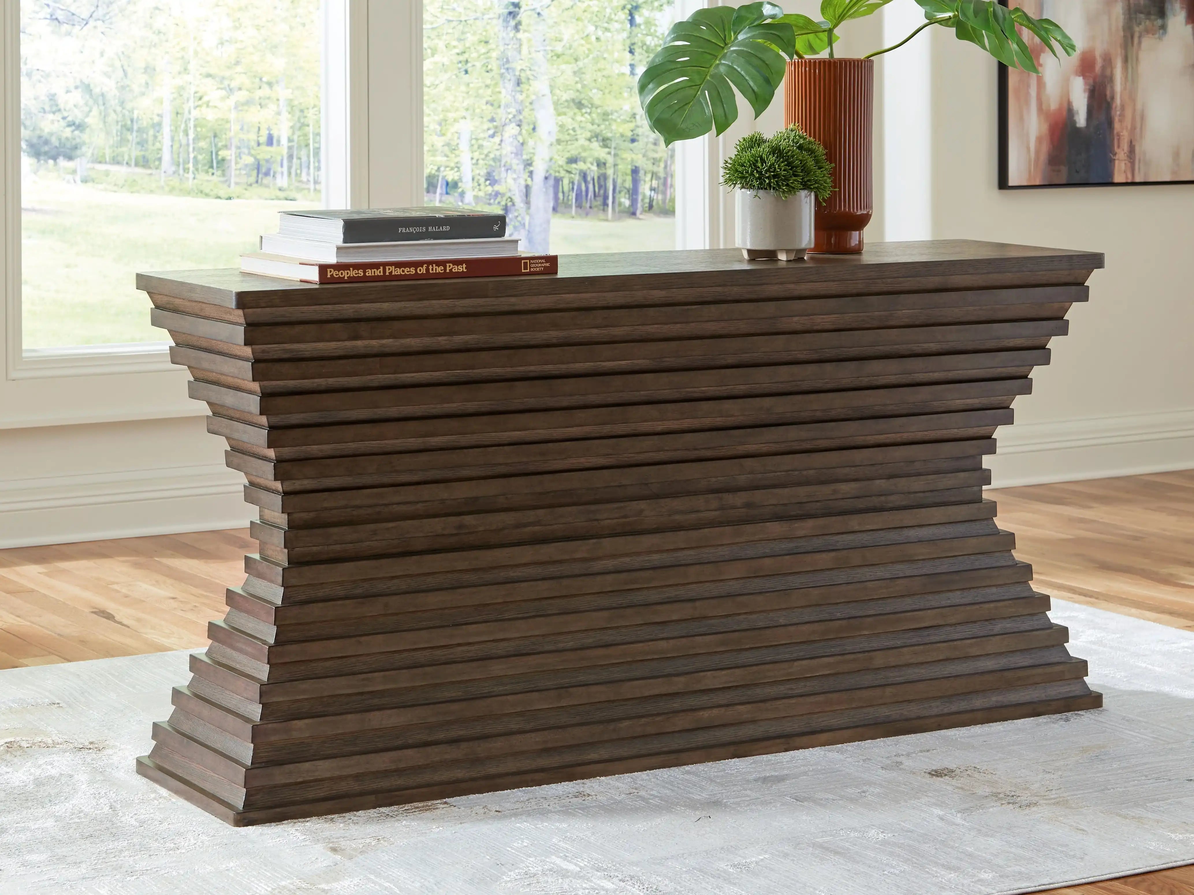 Hannodream - Sofa Table - Warm Brown - Best Buy Furniture