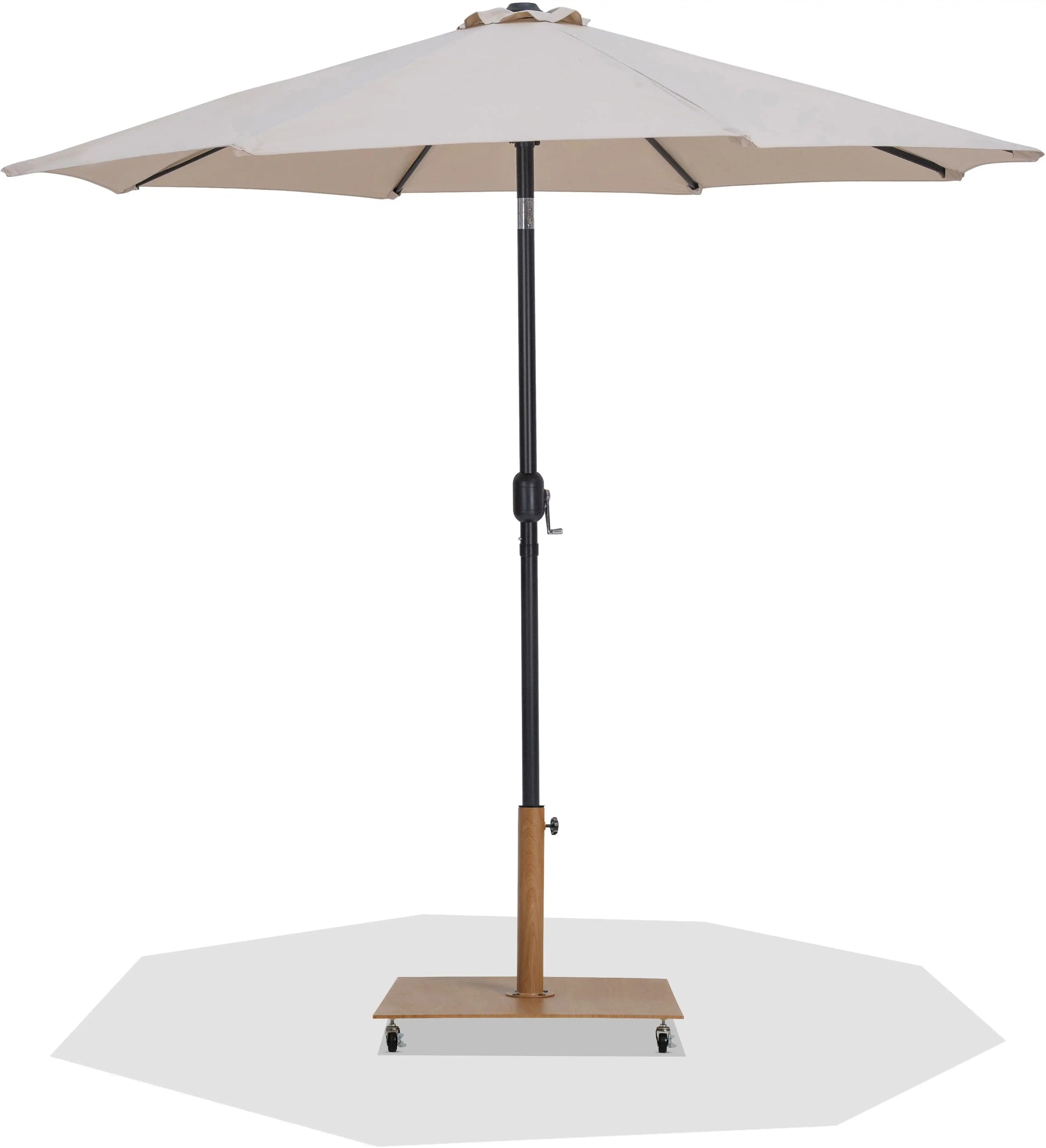 Fiji - Aluminum Patio Umbrella With Square Teak And Black Base - Best Buy Furniture
