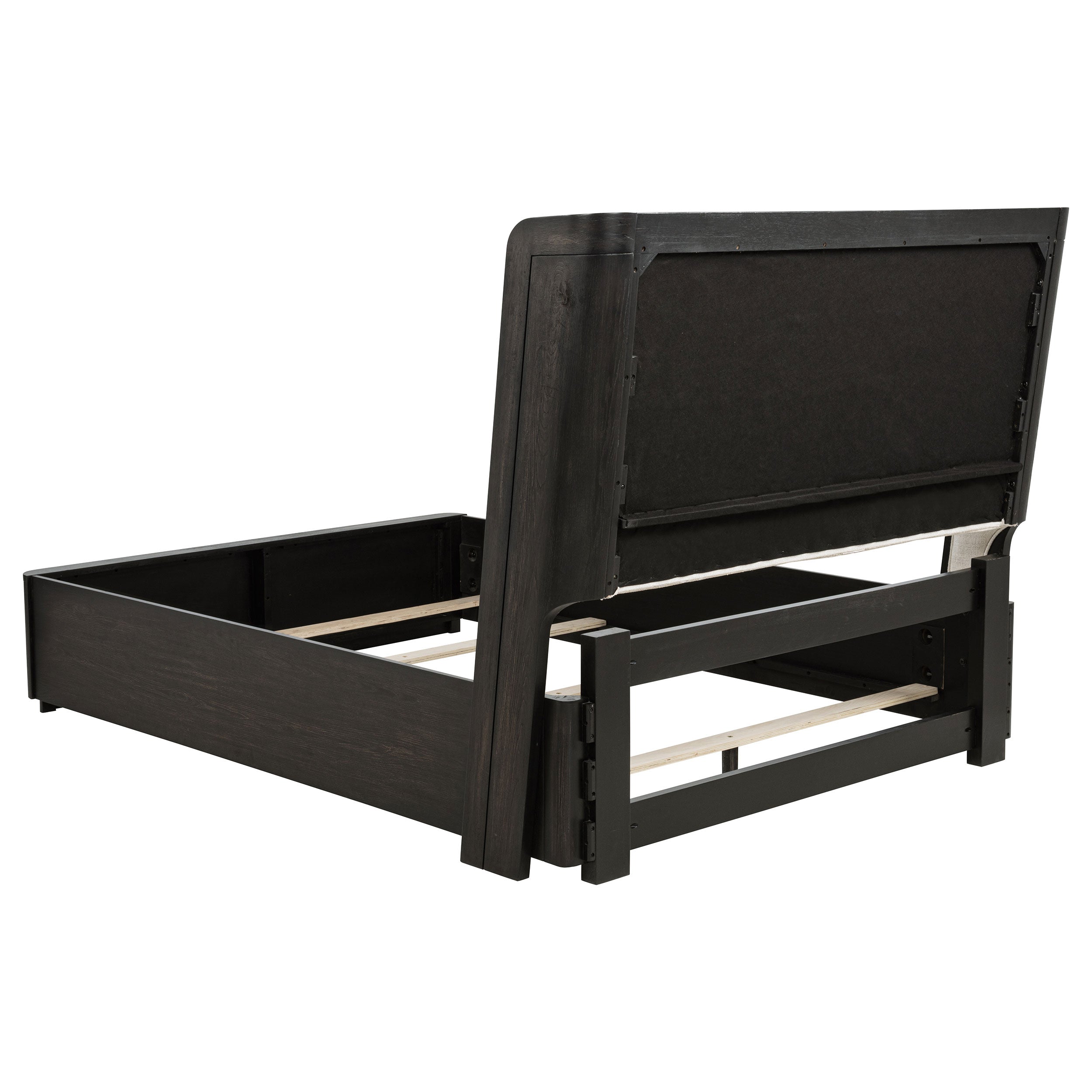 Leandro 55-inch Queen Wingback Bed Burnished Black-