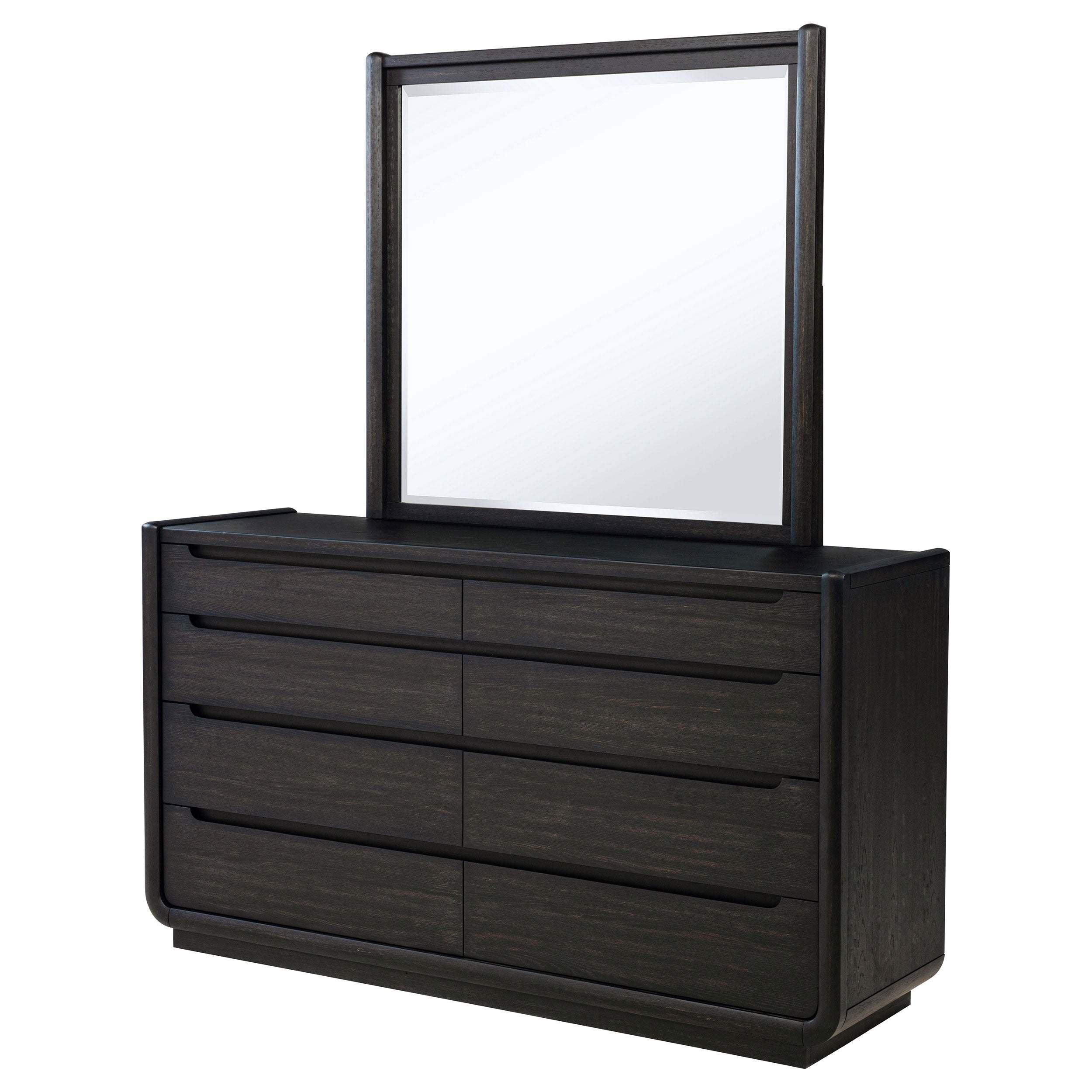Leandro 8-drawer Bedroom Dresser with Mirror Burnished Black-