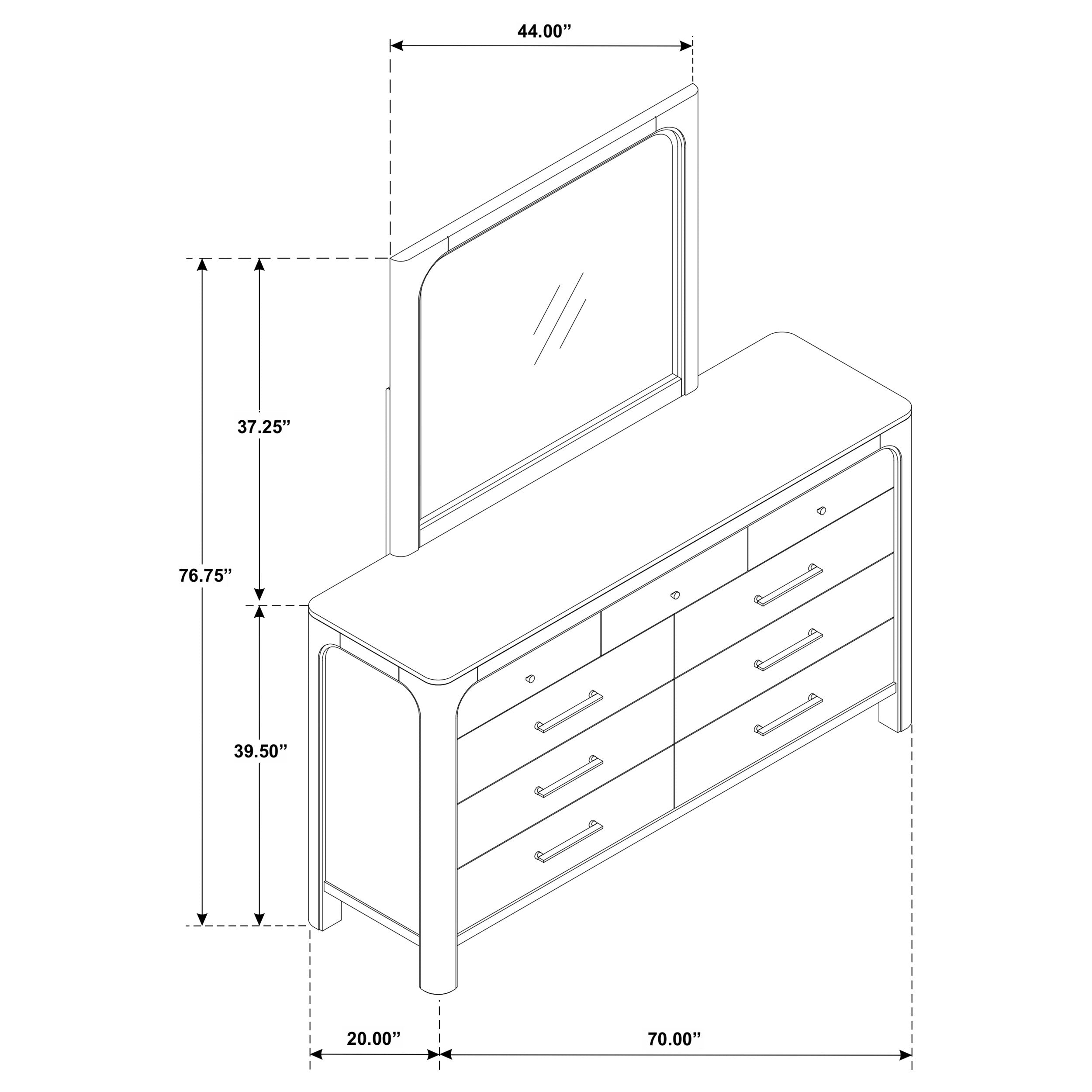 Solano 9-drawer Bedroom Dresser with Mirror Weathered Mango-