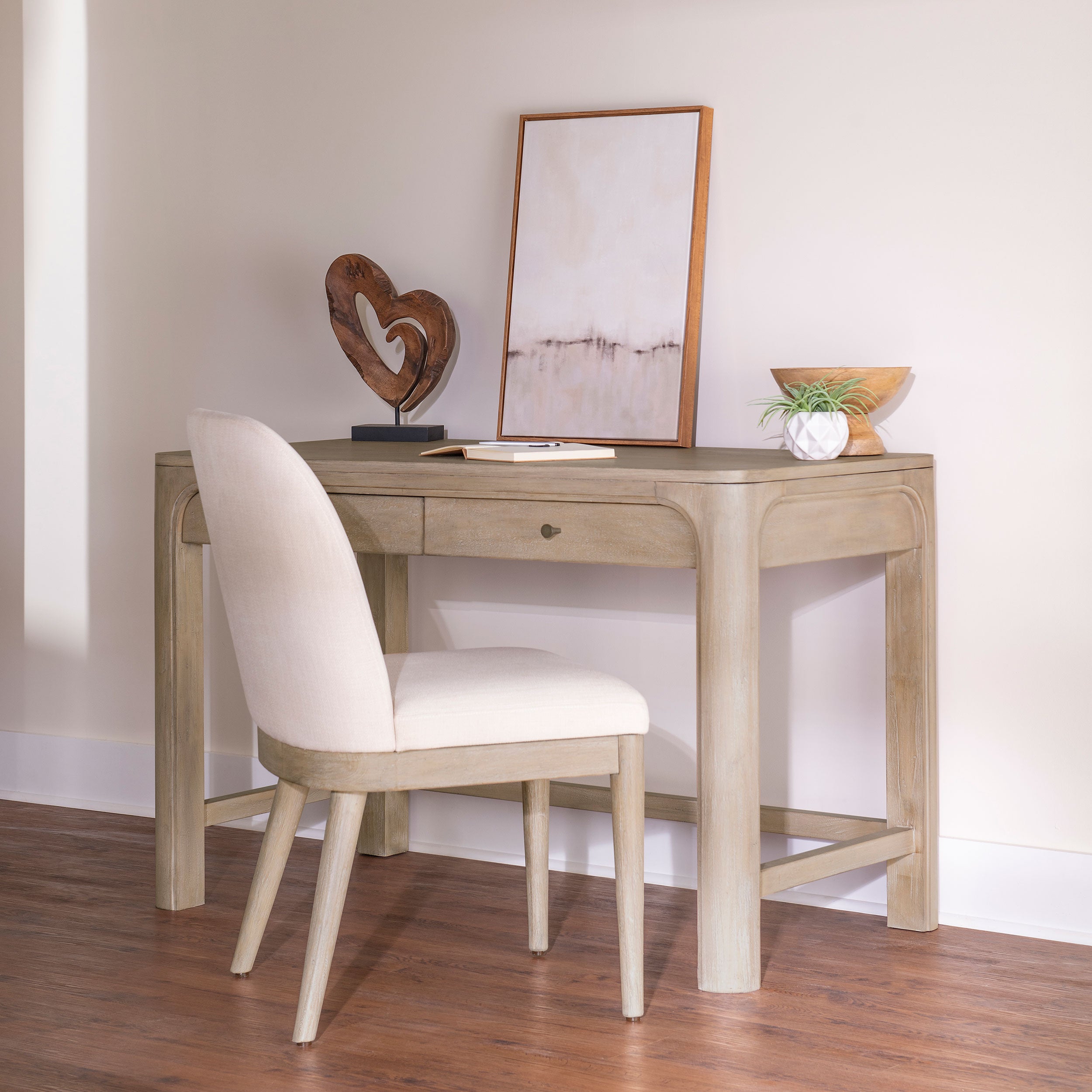 Solano 2-drawer Makeup Table Vanity Desk Weathered Mango-