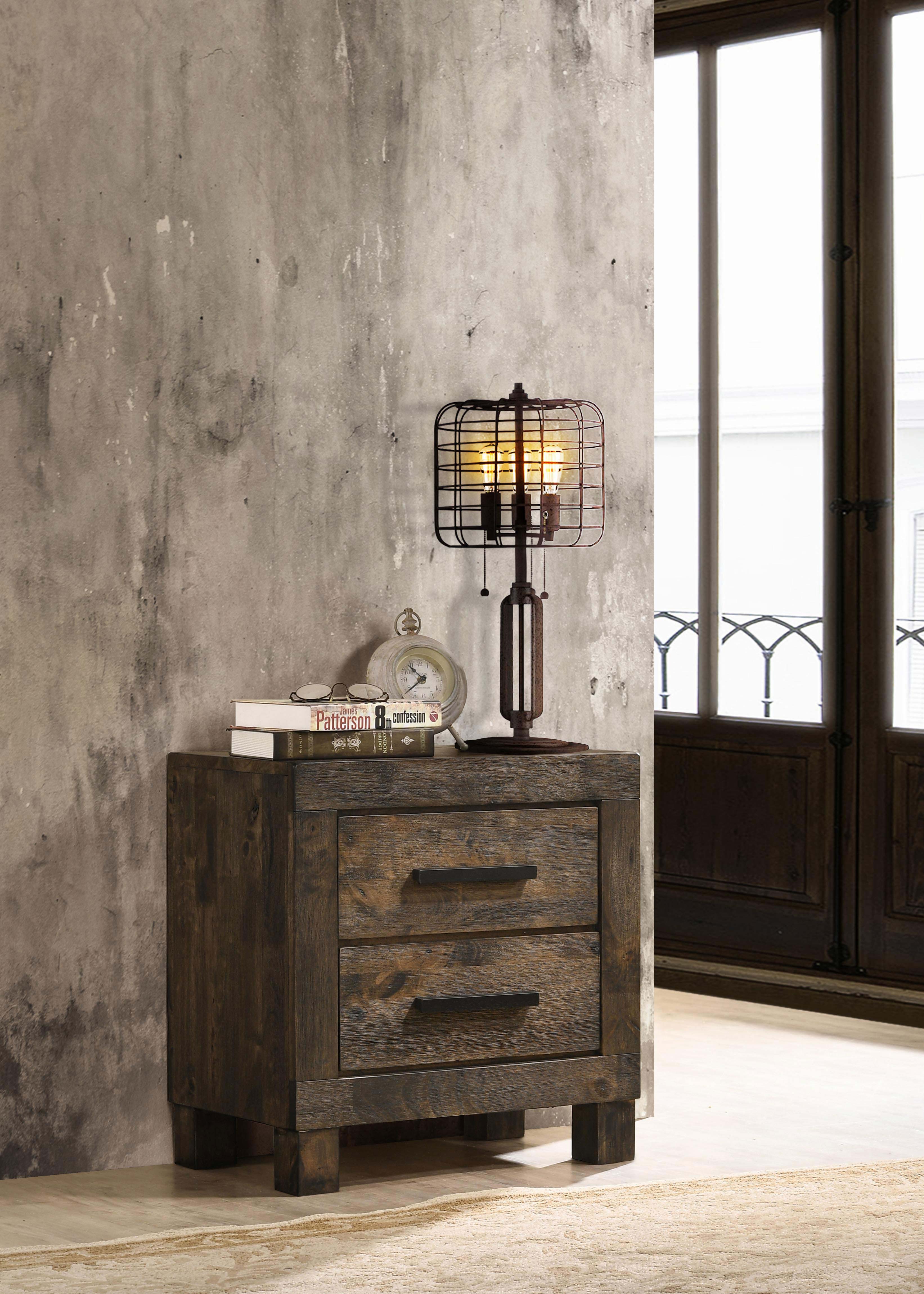 Woodmont 2-drawer Nightstand Rustic Golden Brown-CoasterEveryday