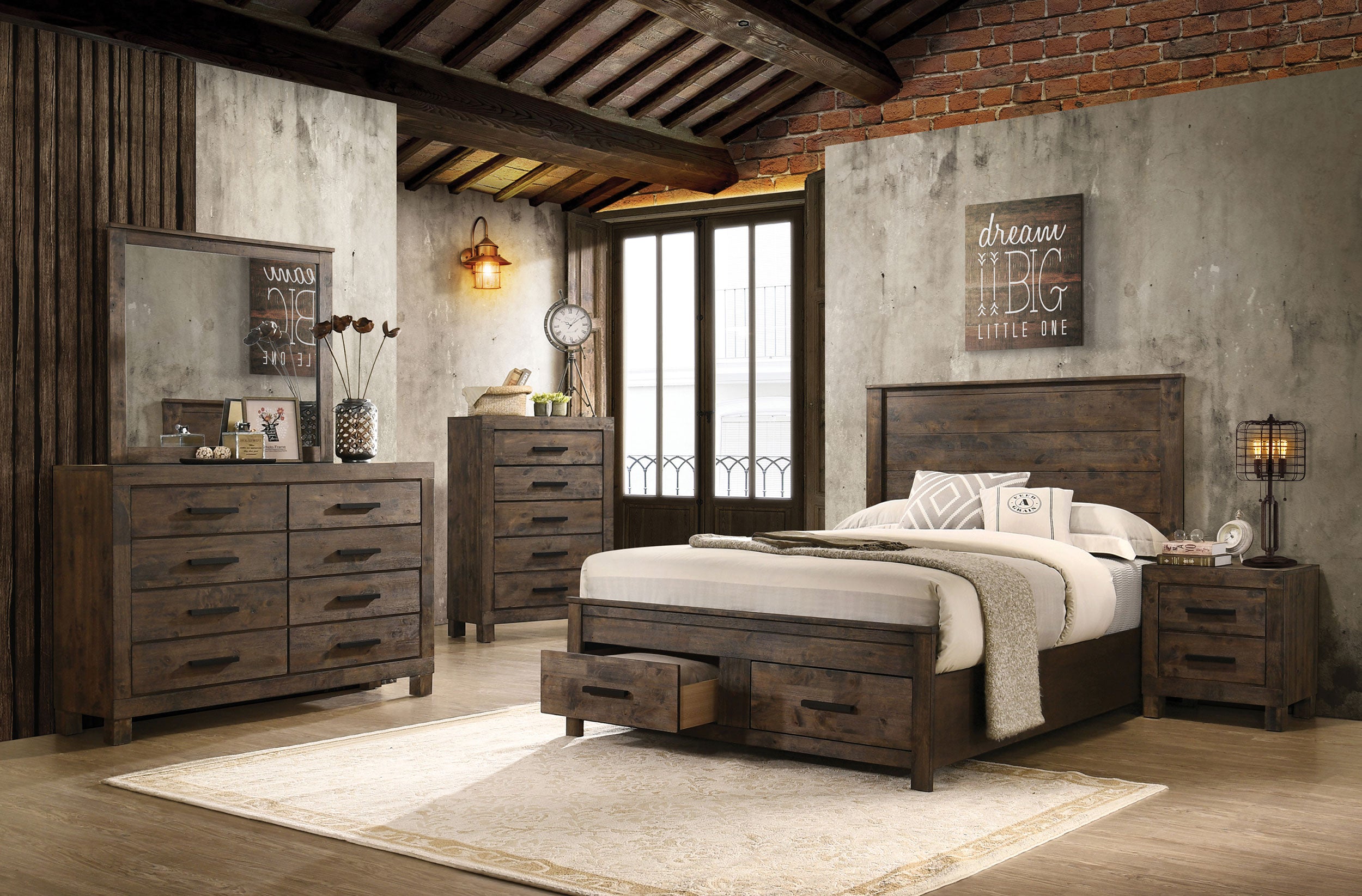 Woodmont Dresser Mirror Rustic Golden Brown-CoasterEveryday