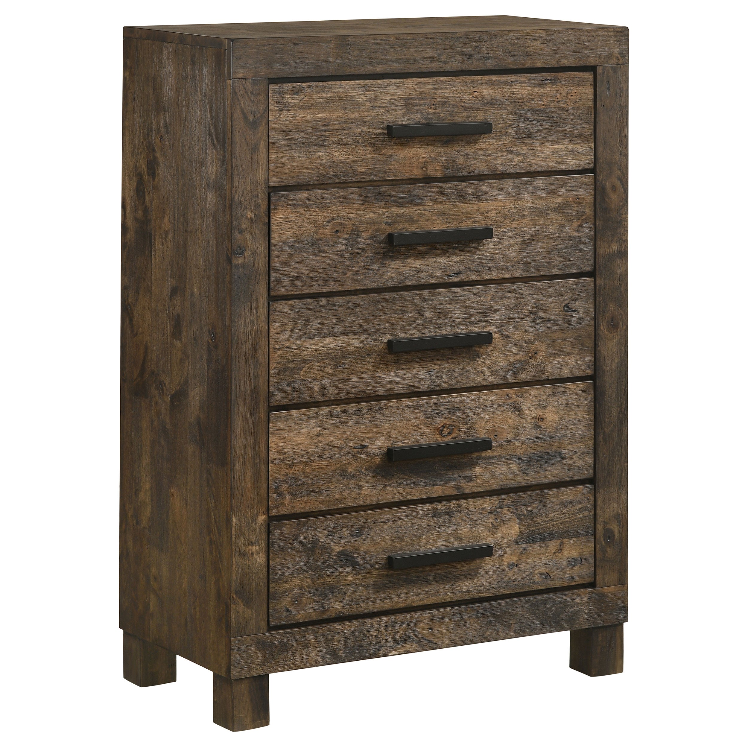 Woodmont 5-drawer Bedroom Chest Rustic Golden Brown-CoasterEveryday