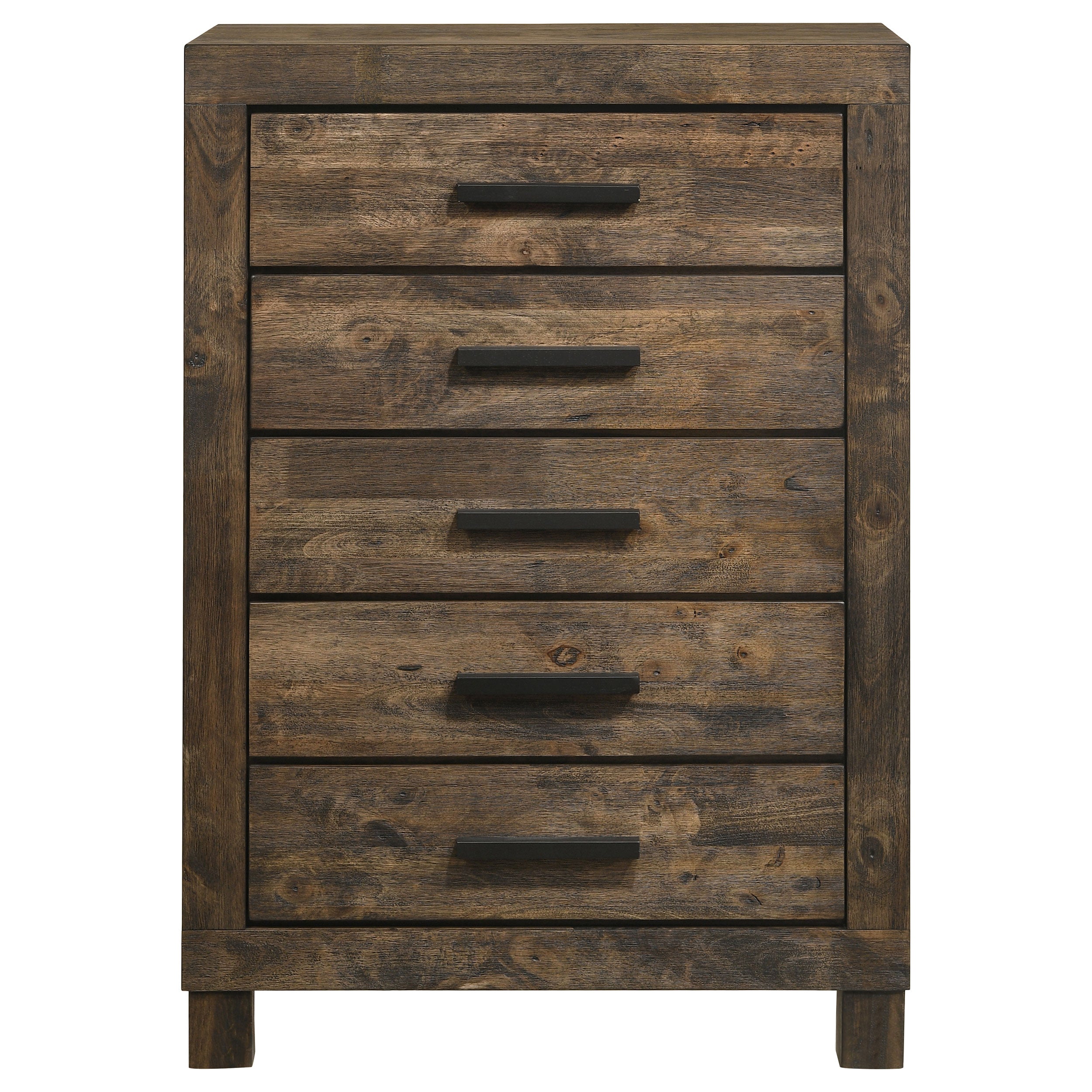 Woodmont 5-drawer Bedroom Chest Rustic Golden Brown-CoasterEveryday