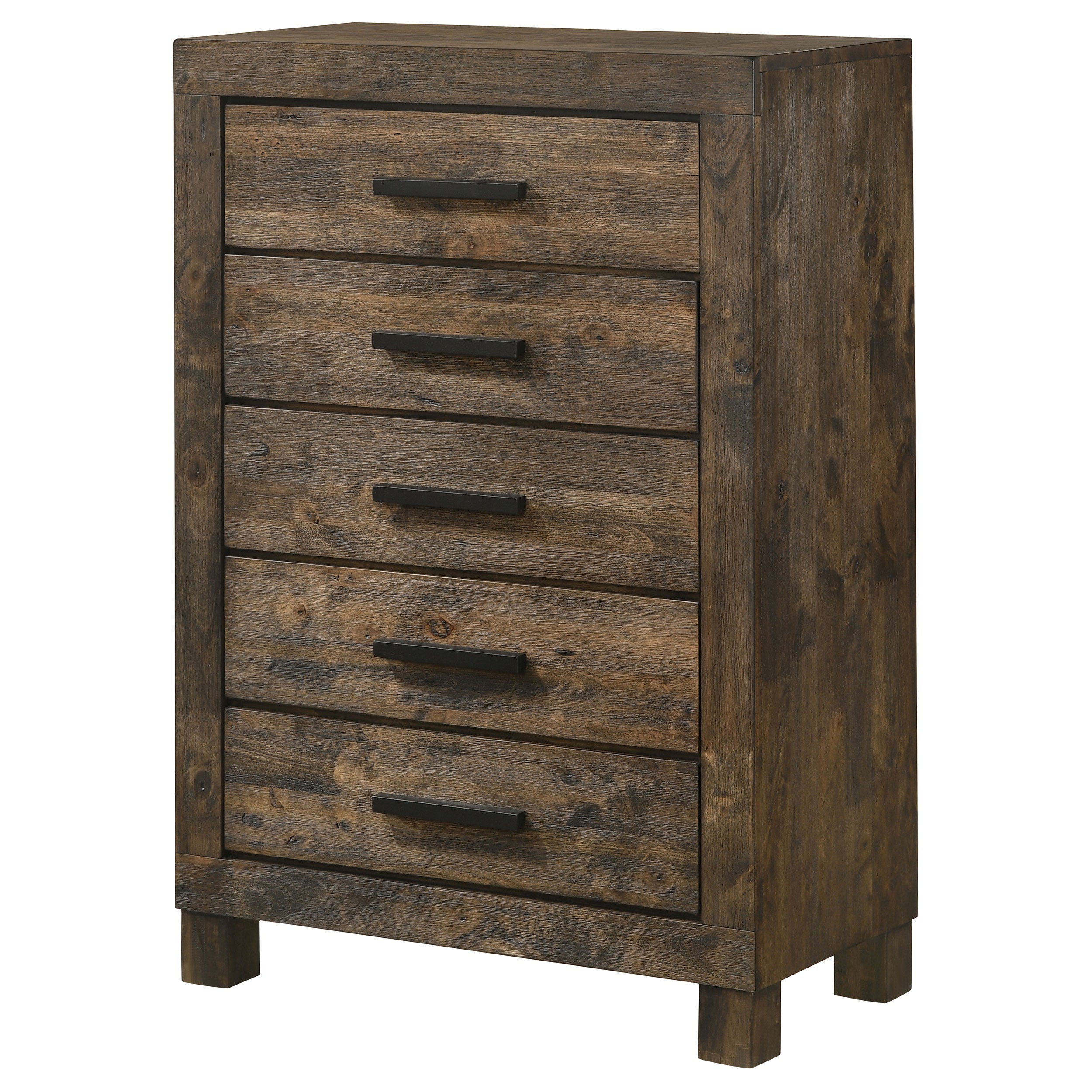 Woodmont 5-drawer Bedroom Chest Rustic Golden Brown-CoasterEveryday