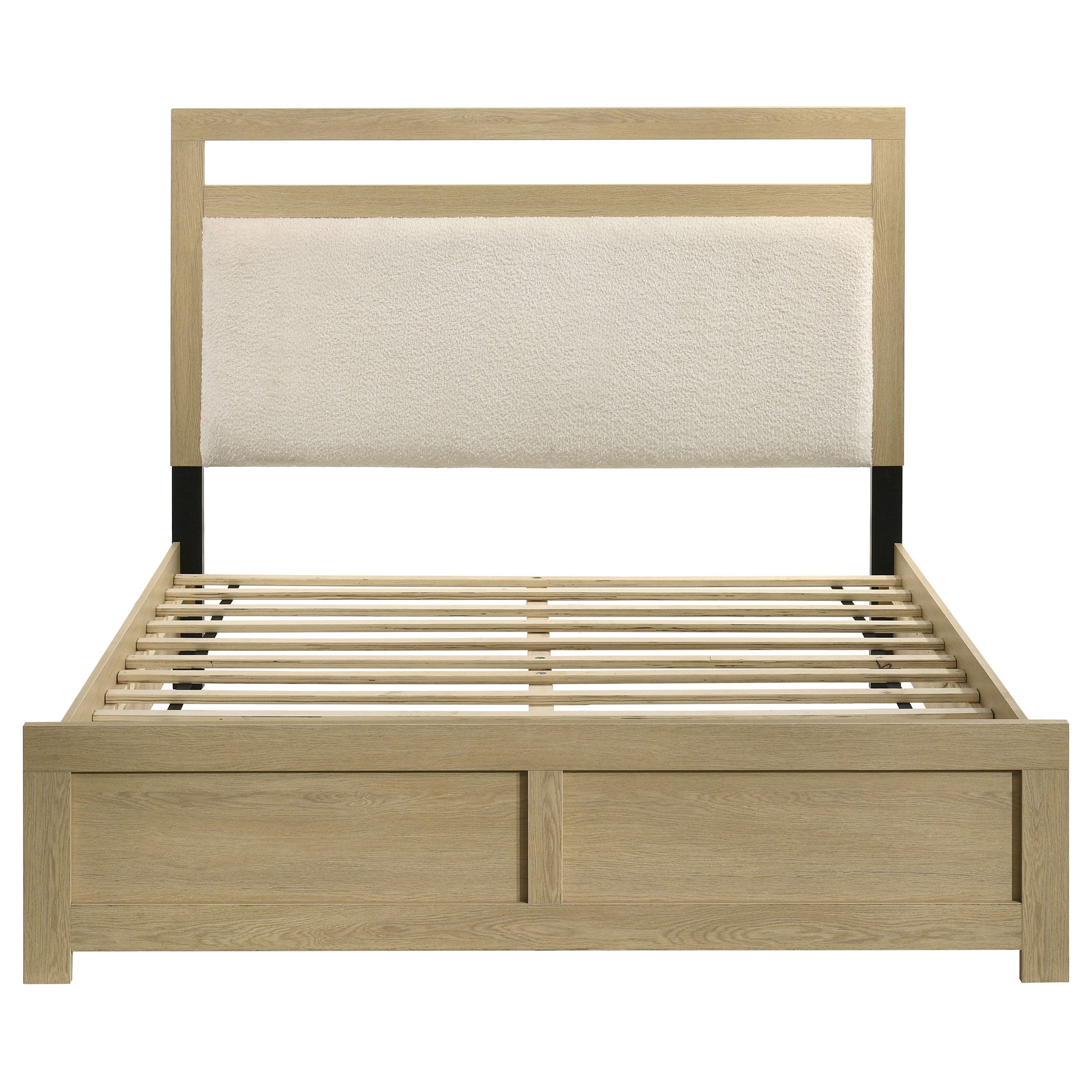 Hendricks Queen Panel Headboard Platform Bed Light Oak-