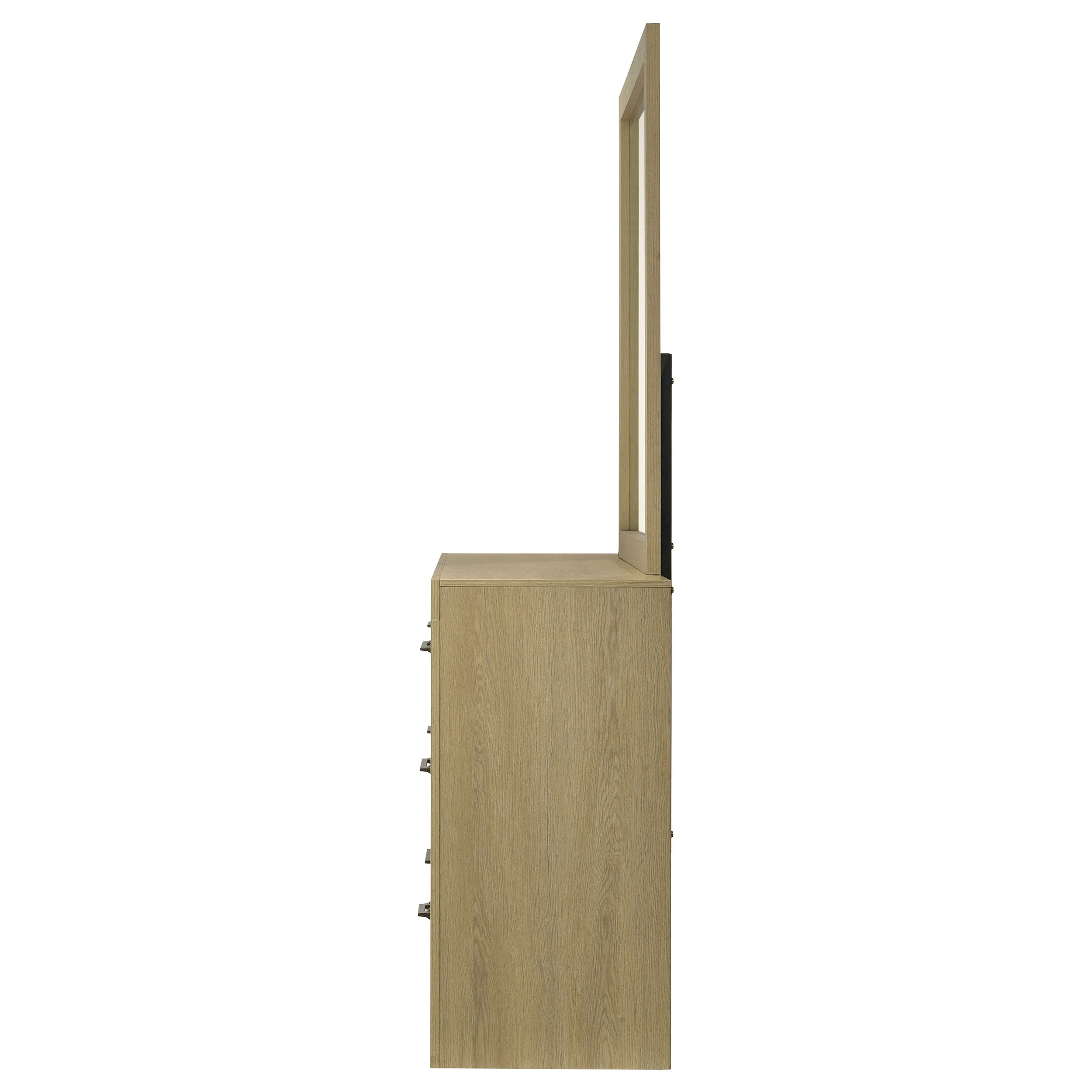 Hendricks 6-drawer Bedroom Dresser and Mirror Light Oak-