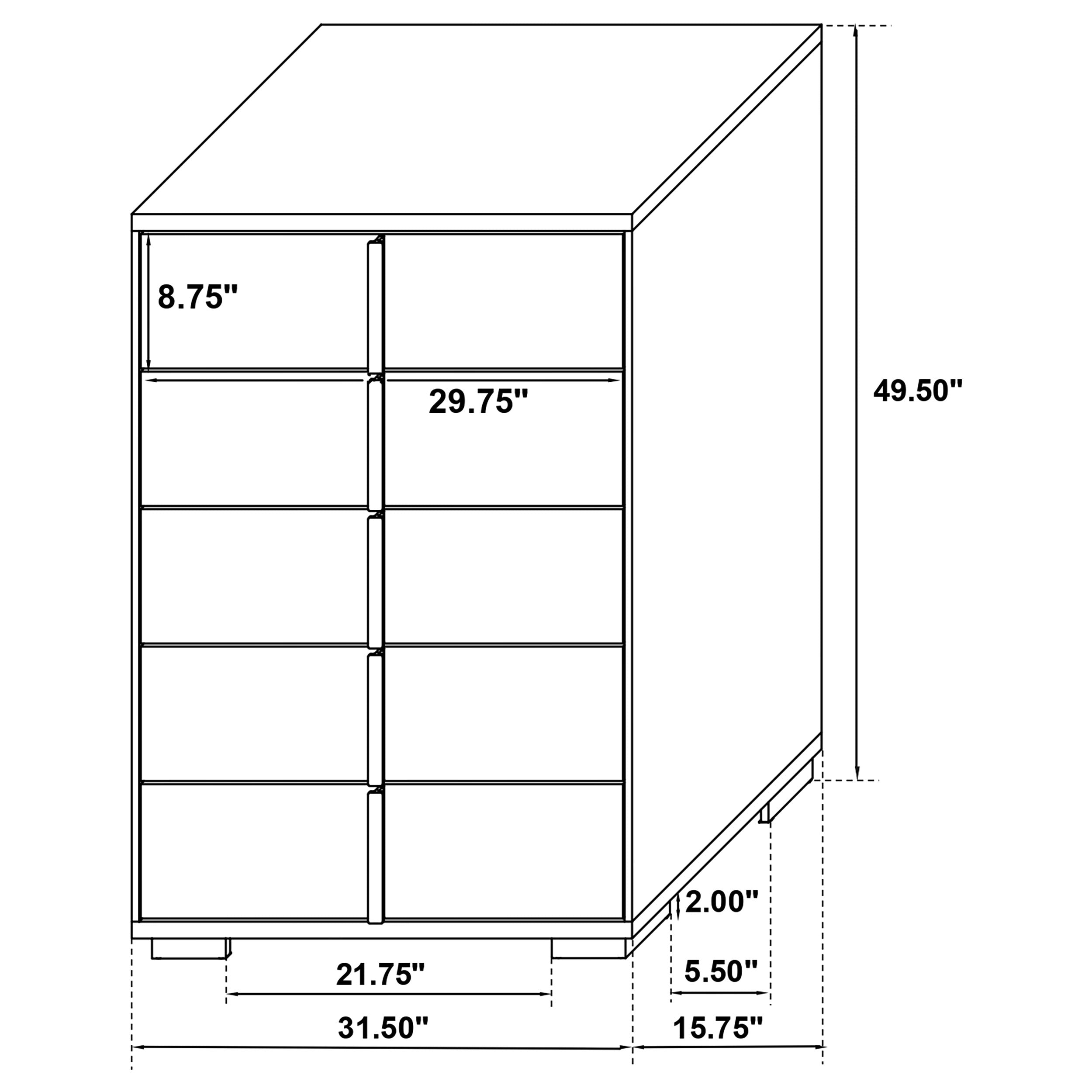 Marceline 5-drawer Bedroom Chest Black-