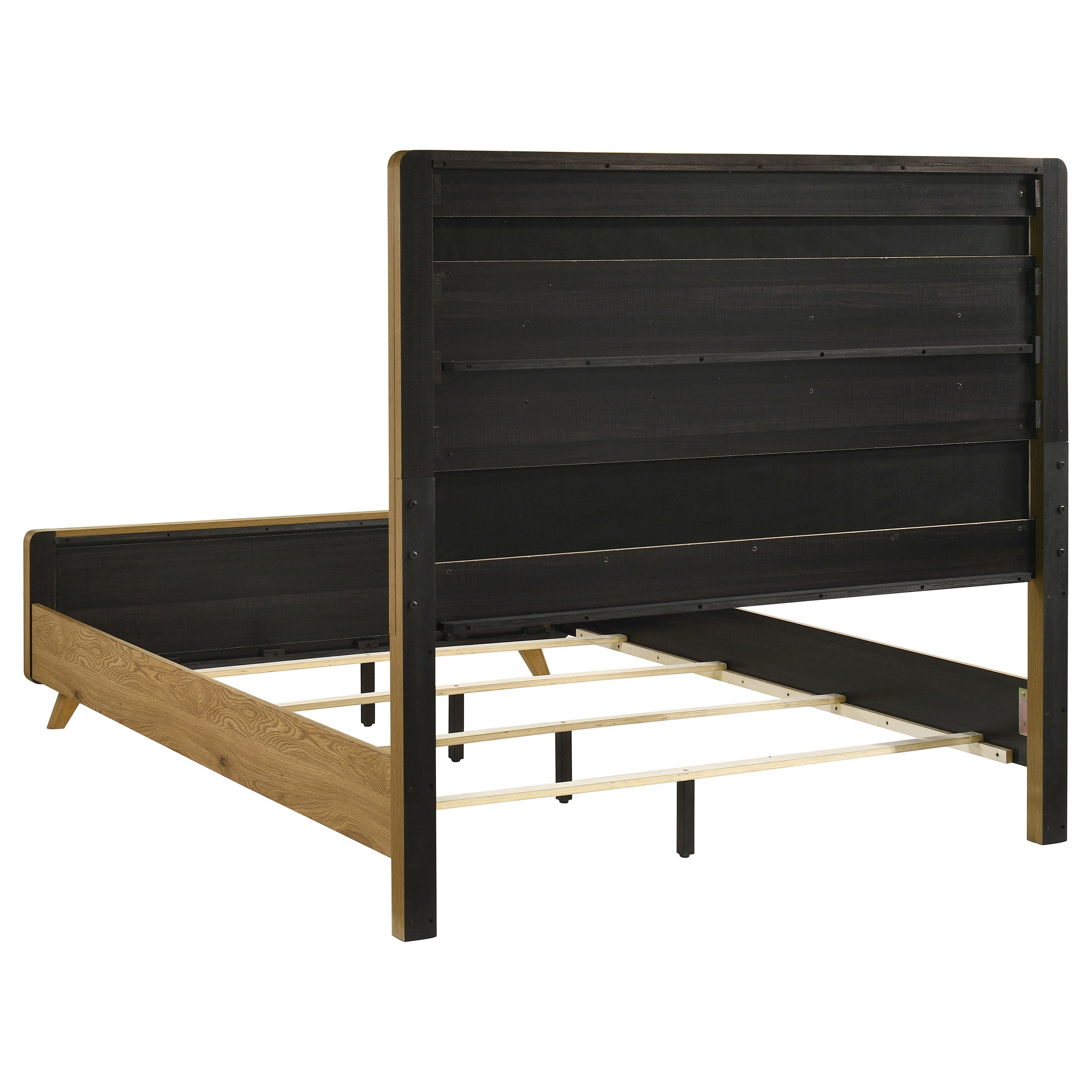 Bennett 62-inch Queen Upholstered Panel Bed Cream and Light Oak-