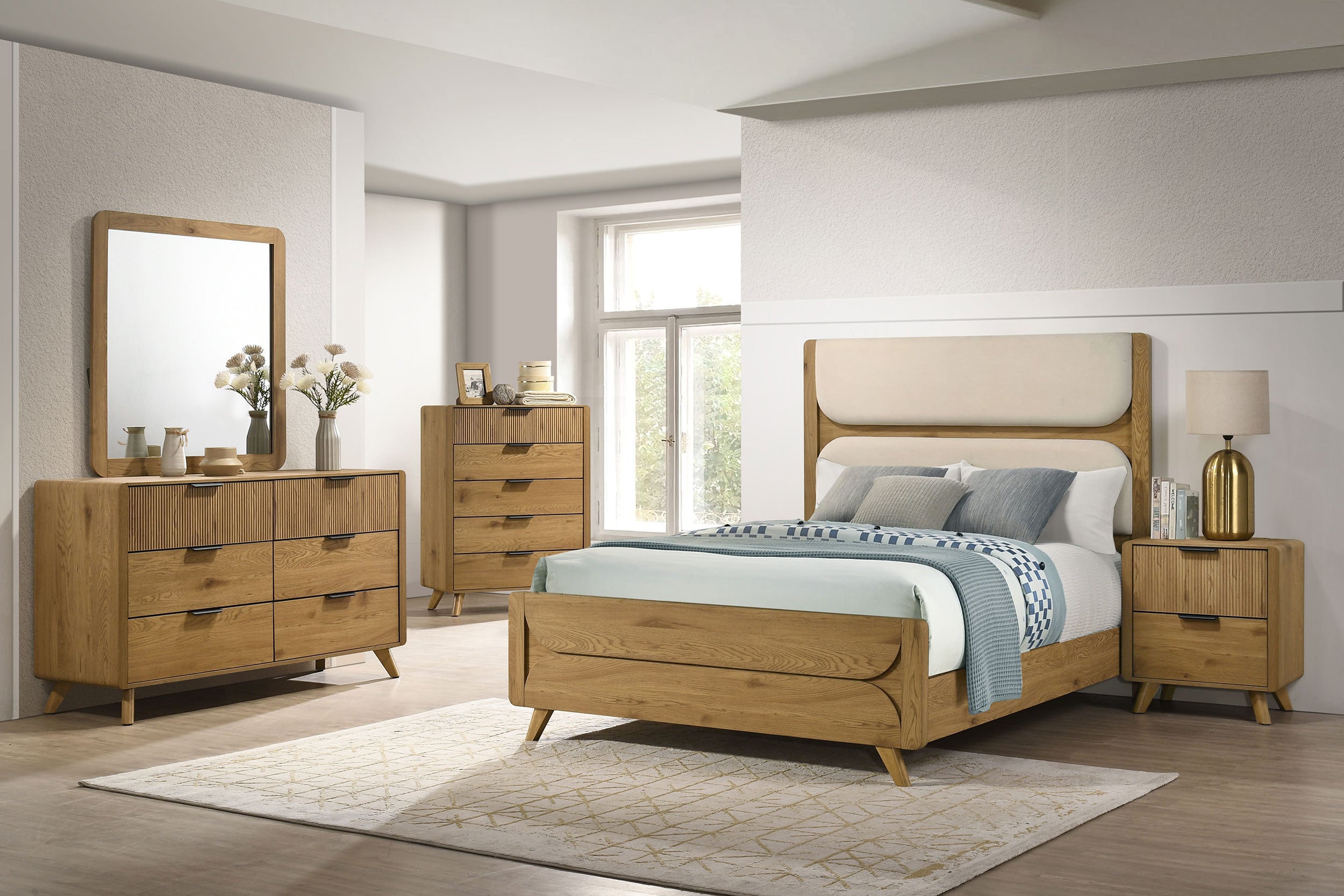 Bennett 2-drawer Bedroom Nightstand Bedside Table Light Oak-