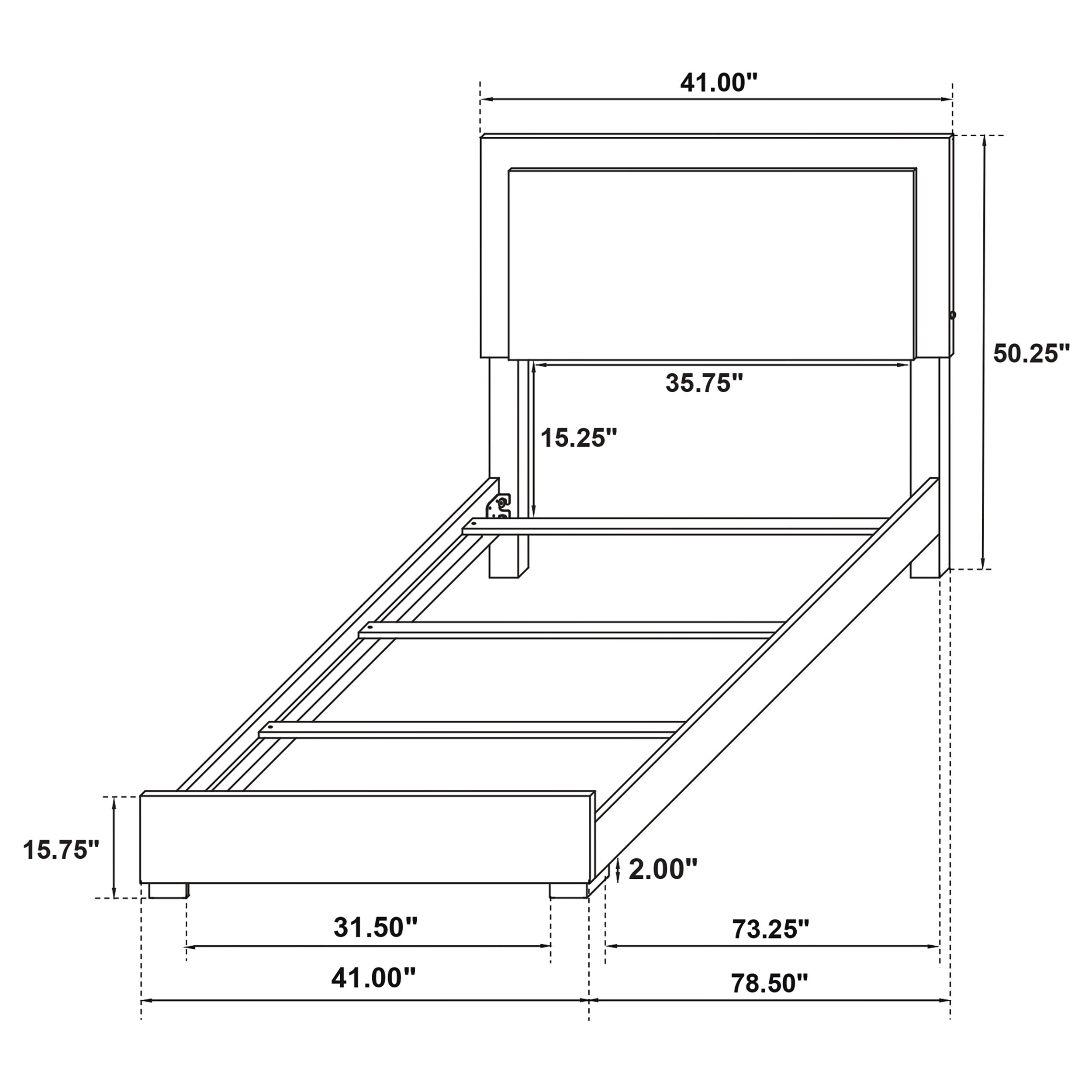 Marceline Wood Twin LED Panel Bed White-