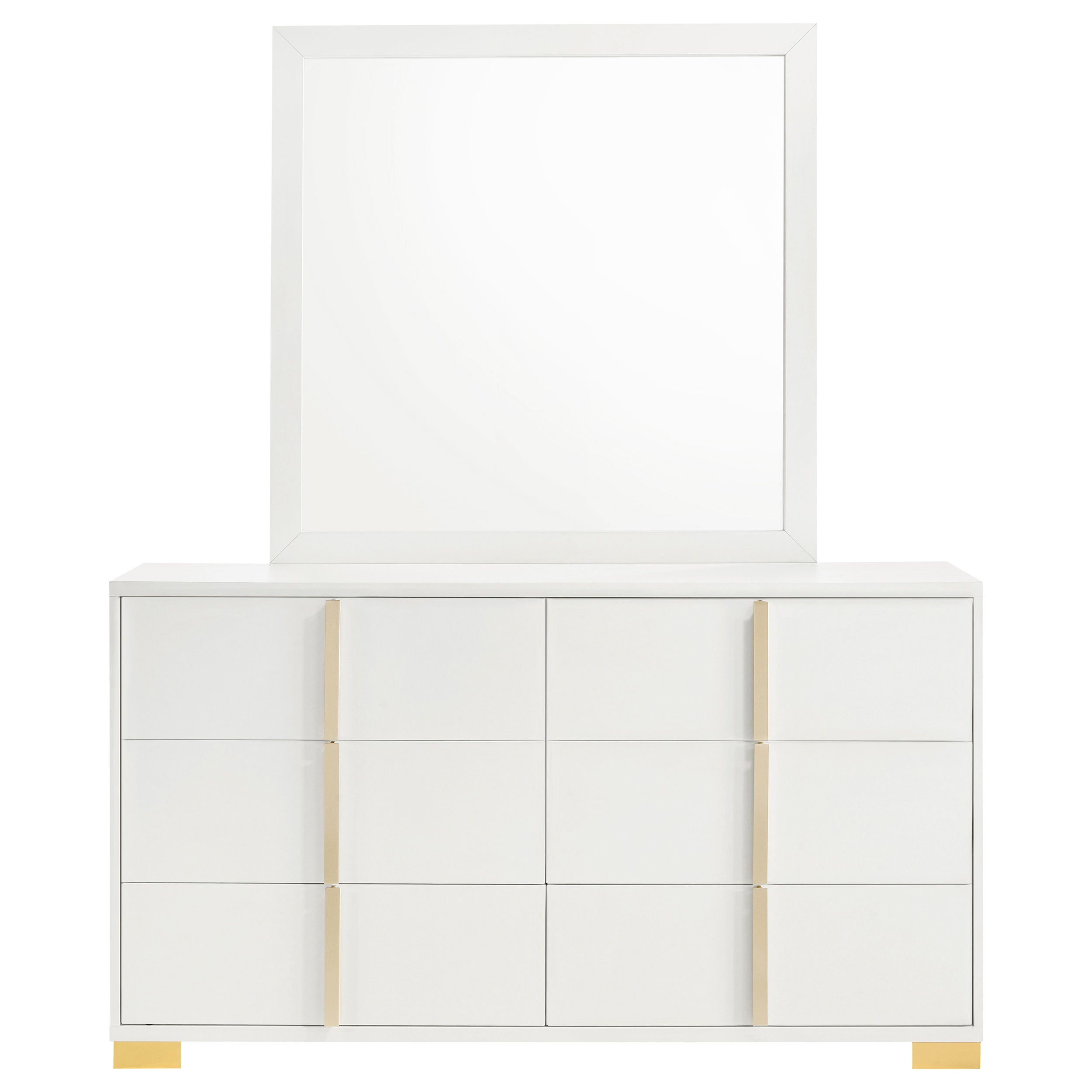 Marceline 6-drawer Dresser with Mirror White-