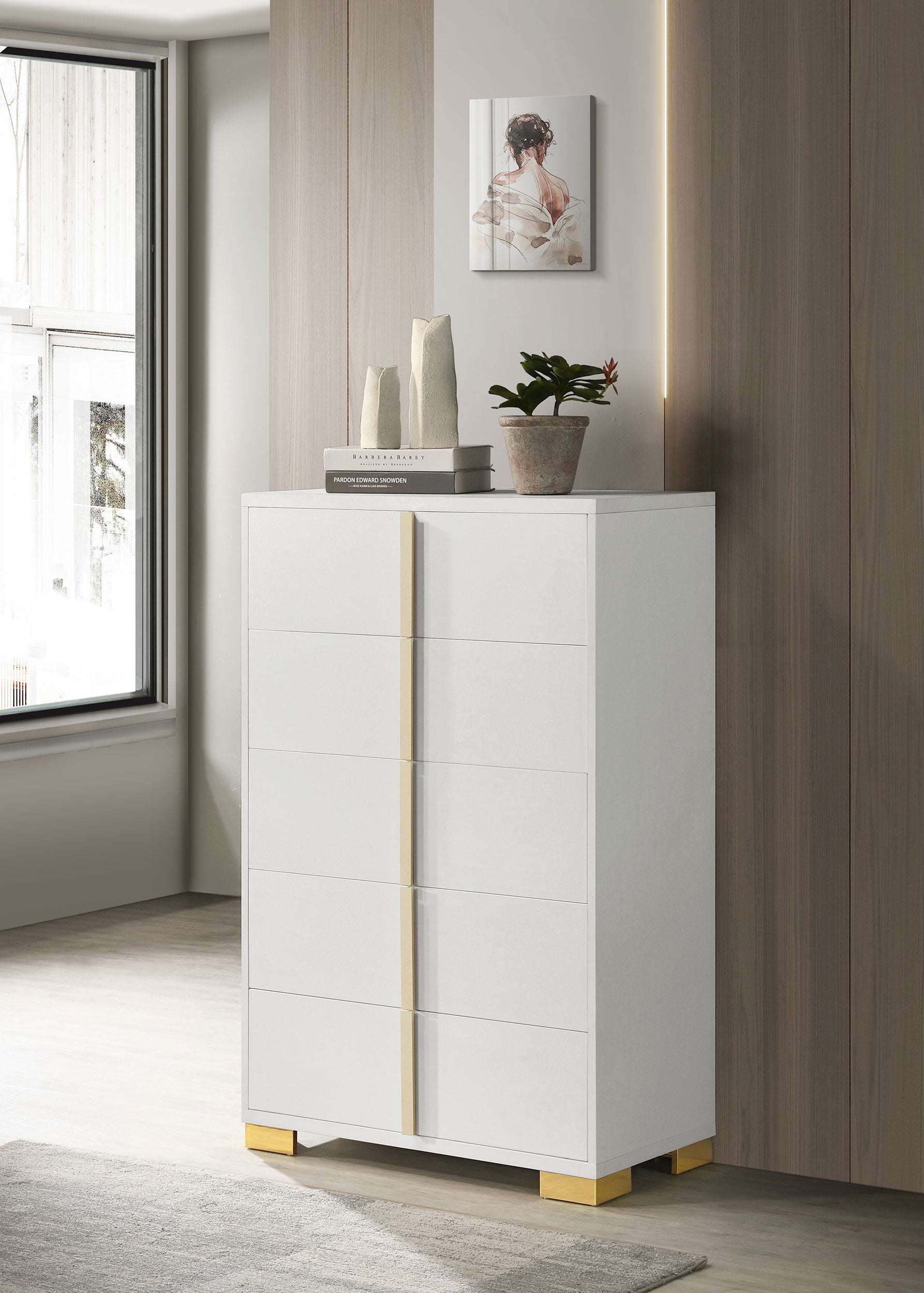 Marceline 5-drawer Bedroom Chest White-