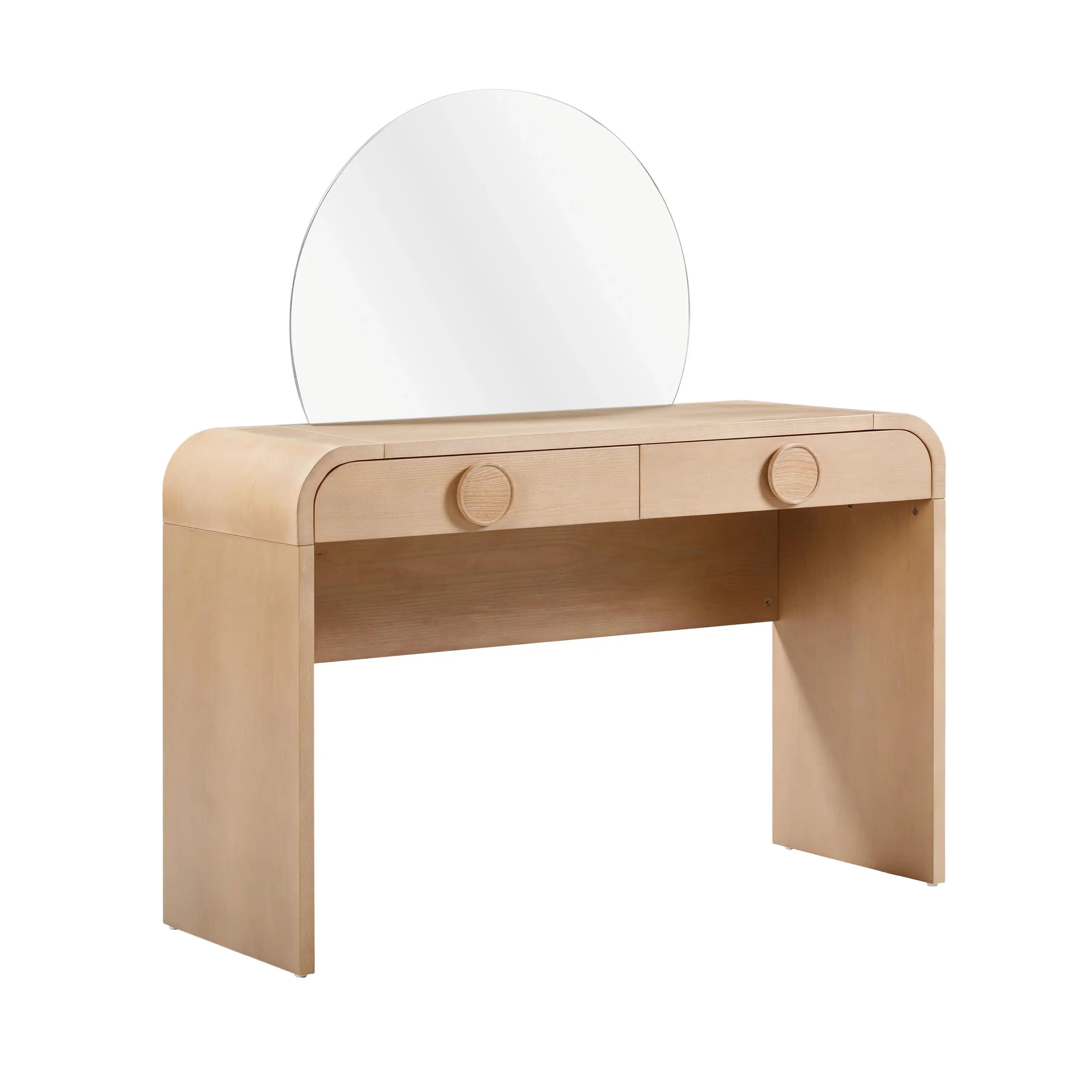 Moonrise - 2 Drawer Vanity Desk - Natural Ash - Best Buy Furniture