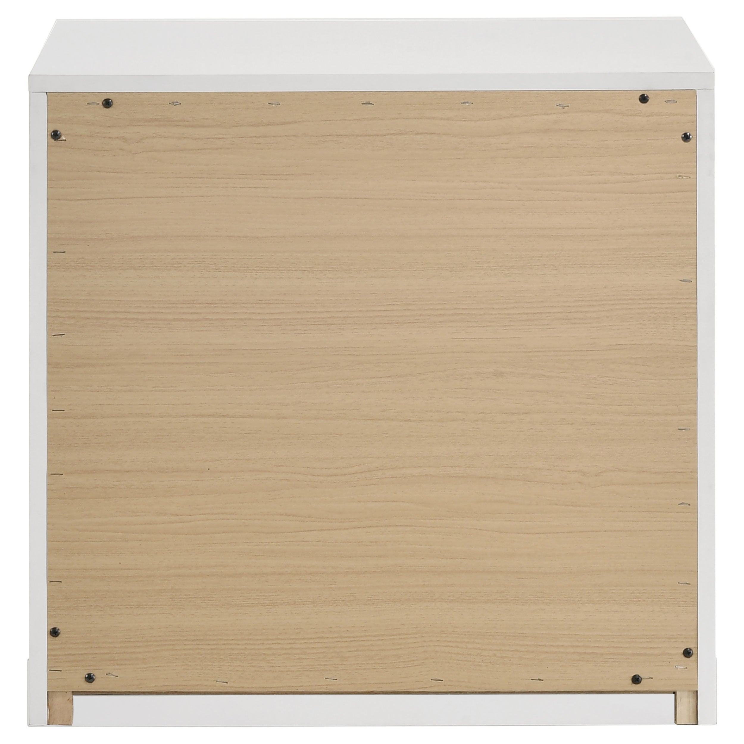 Ines 2-drawer Nightstand Bedside Table White High Gloss-