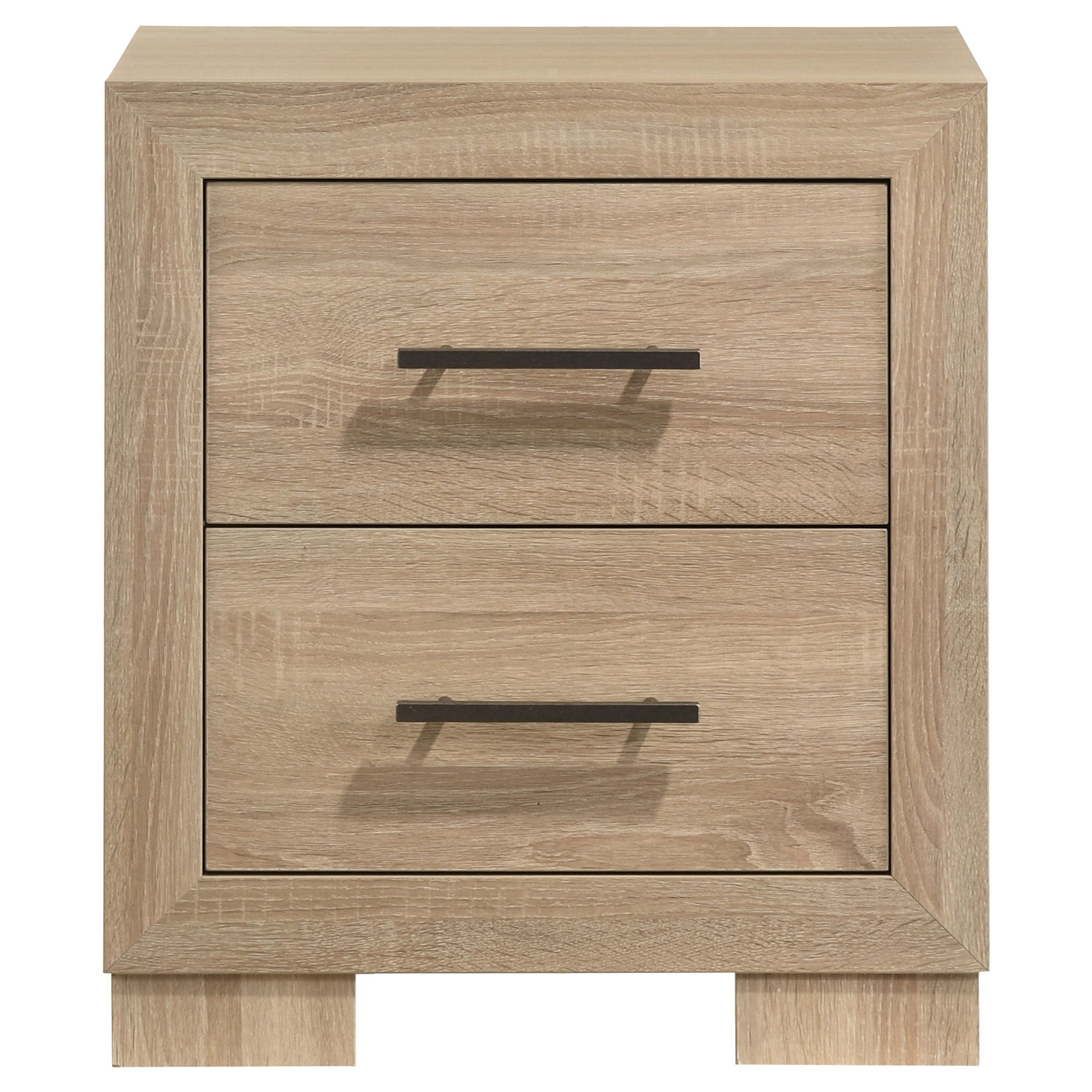 Arielle 2-drawer Bedroom Nightstand with Casters Light Oak-