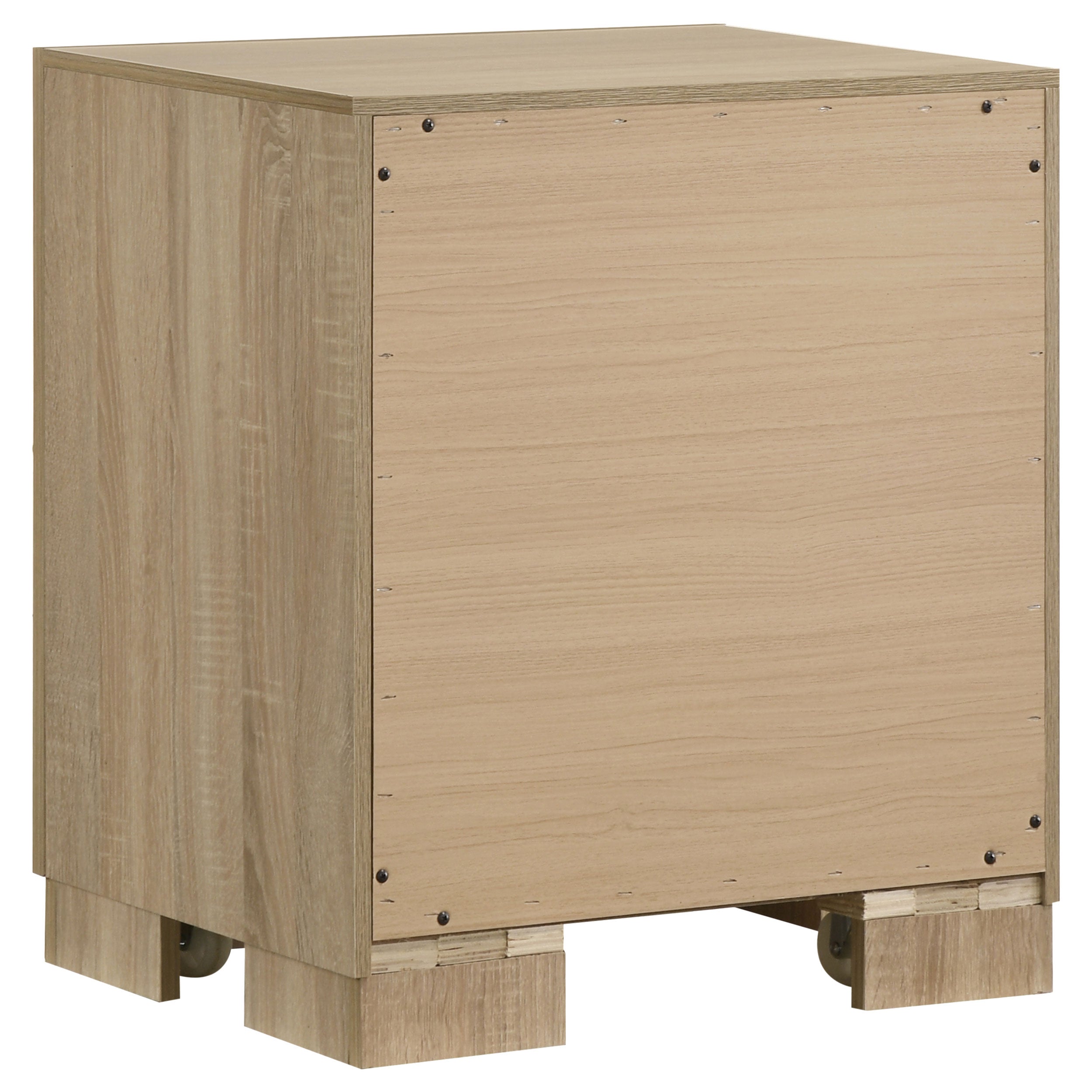 Arielle 2-drawer Bedroom Nightstand with Casters Light Oak-