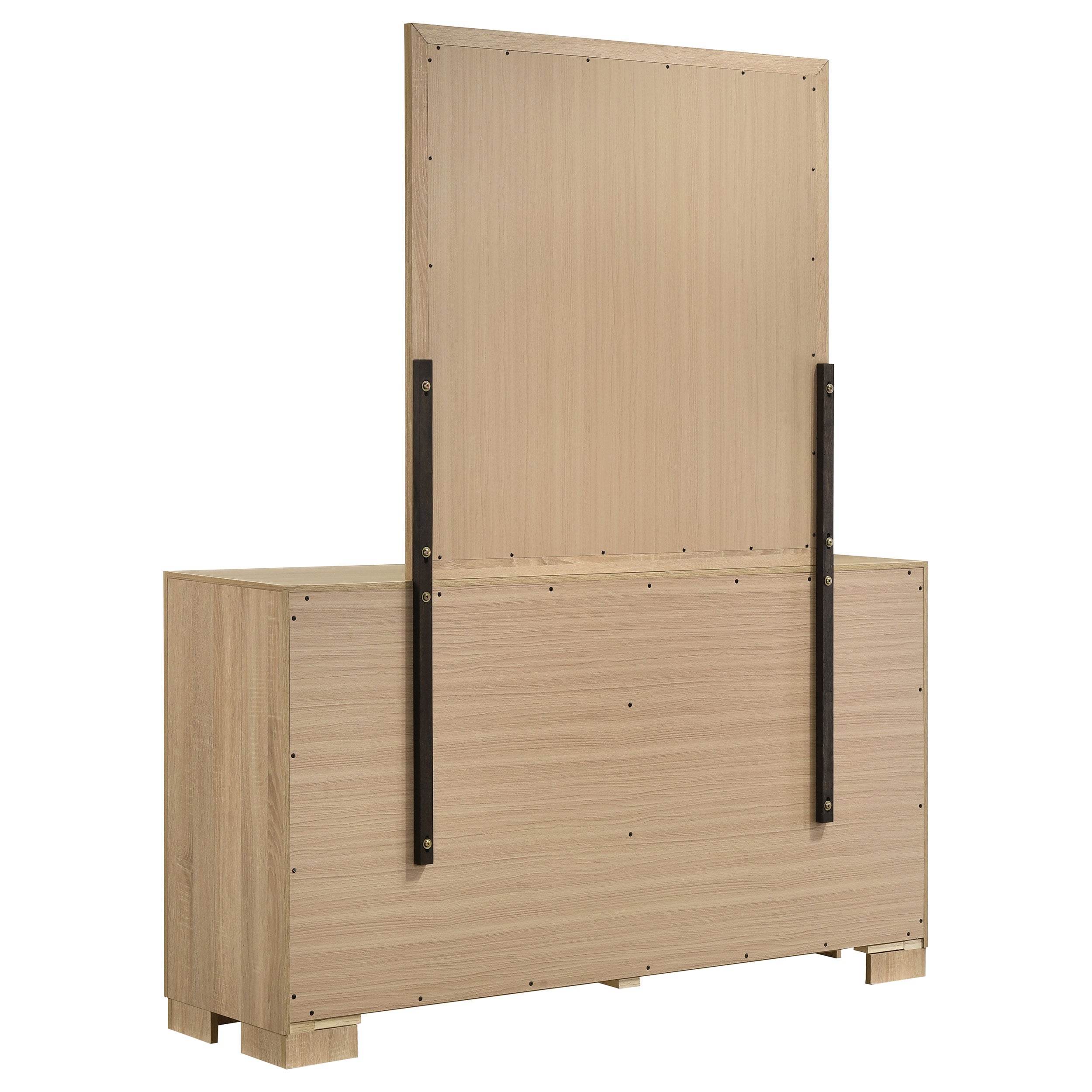 Arielle 6-drawer Bedroom Dresser with Mirror Light Oak-