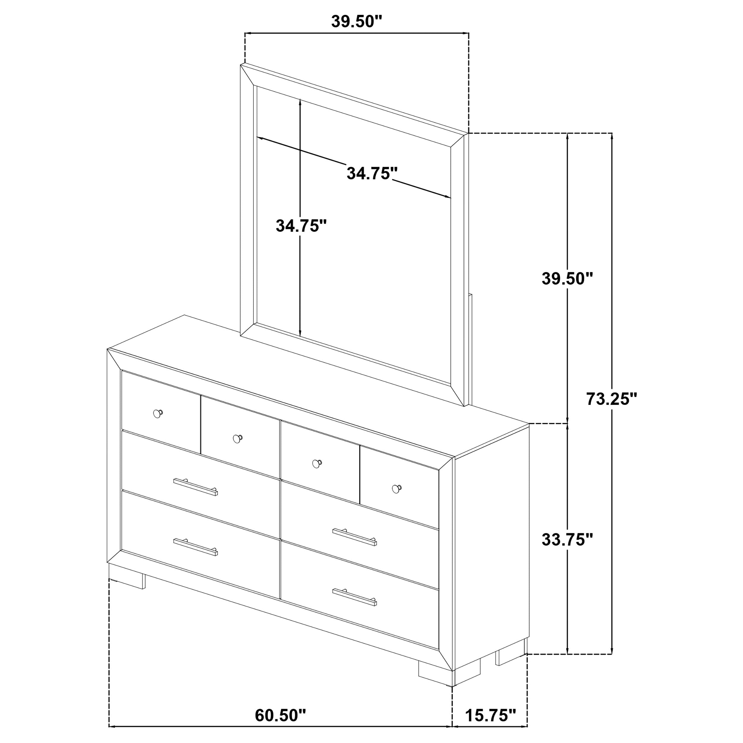 Arielle 6-drawer Bedroom Dresser with Mirror Light Oak-