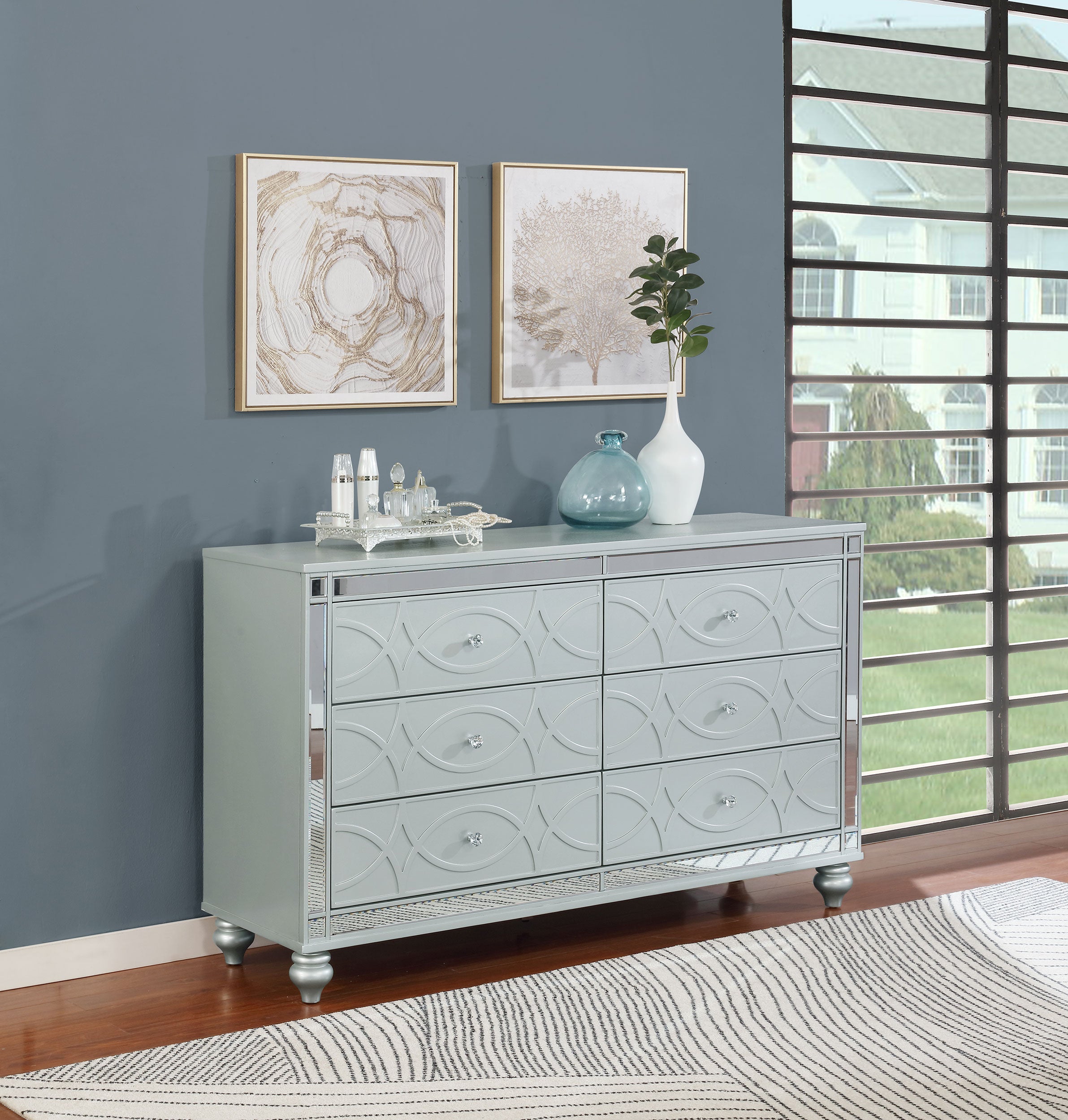 Gunnison 6-drawer Dresser Silver Metallic-CoasterEssence