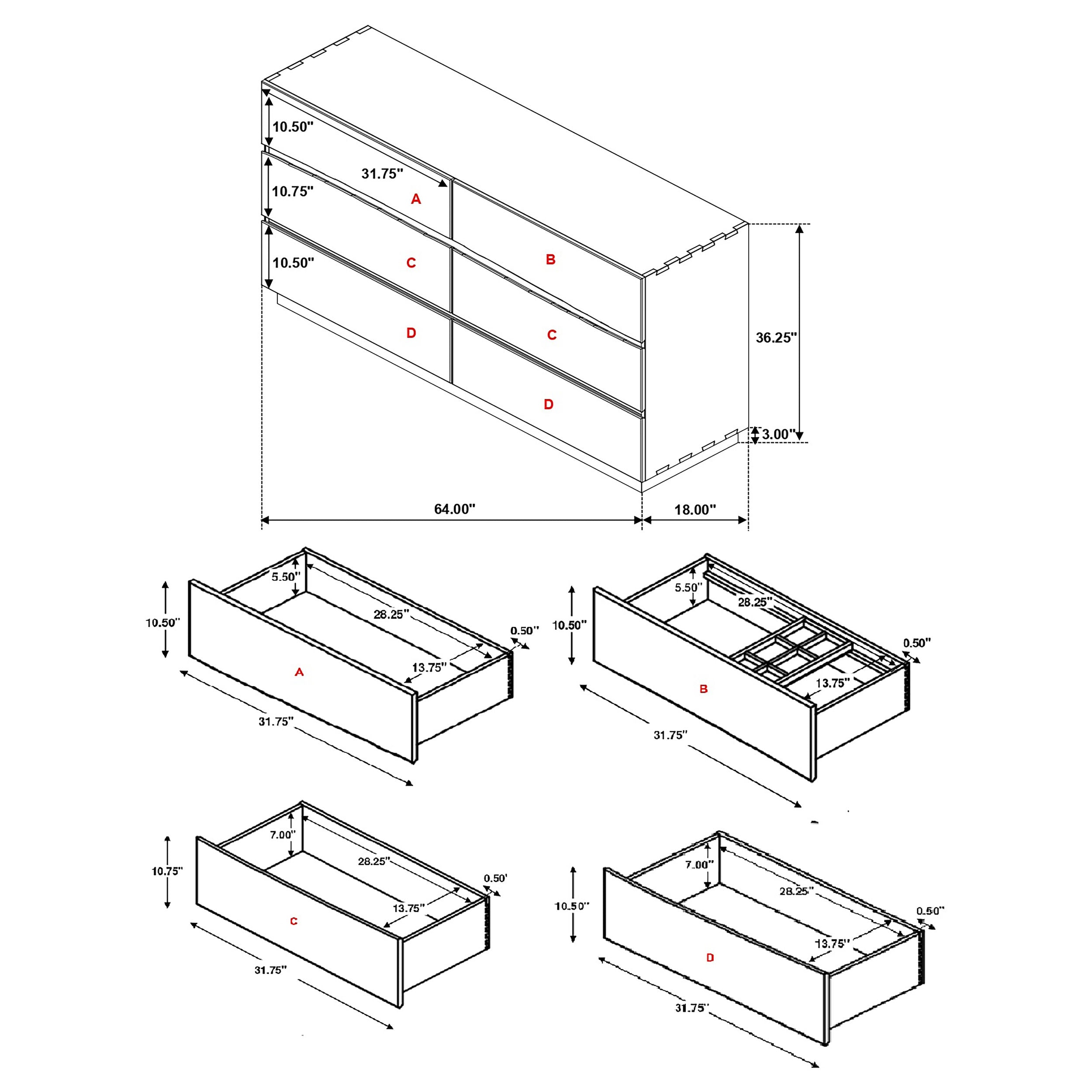 Winslow 6-drawer Dresser Smokey Walnut-CoasterElevations