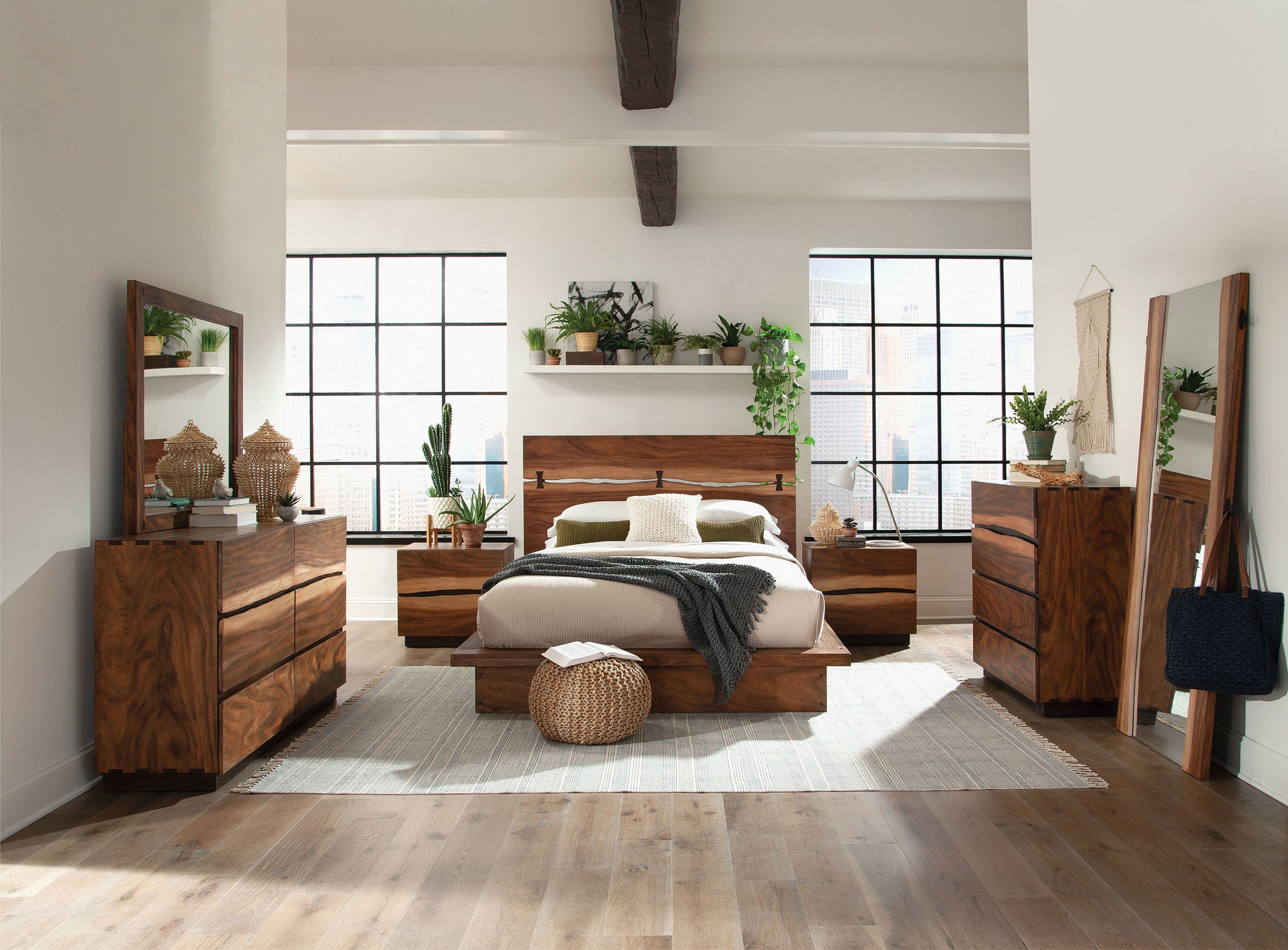 Winslow Dresser Mirror Smokey Walnut-CoasterElevations