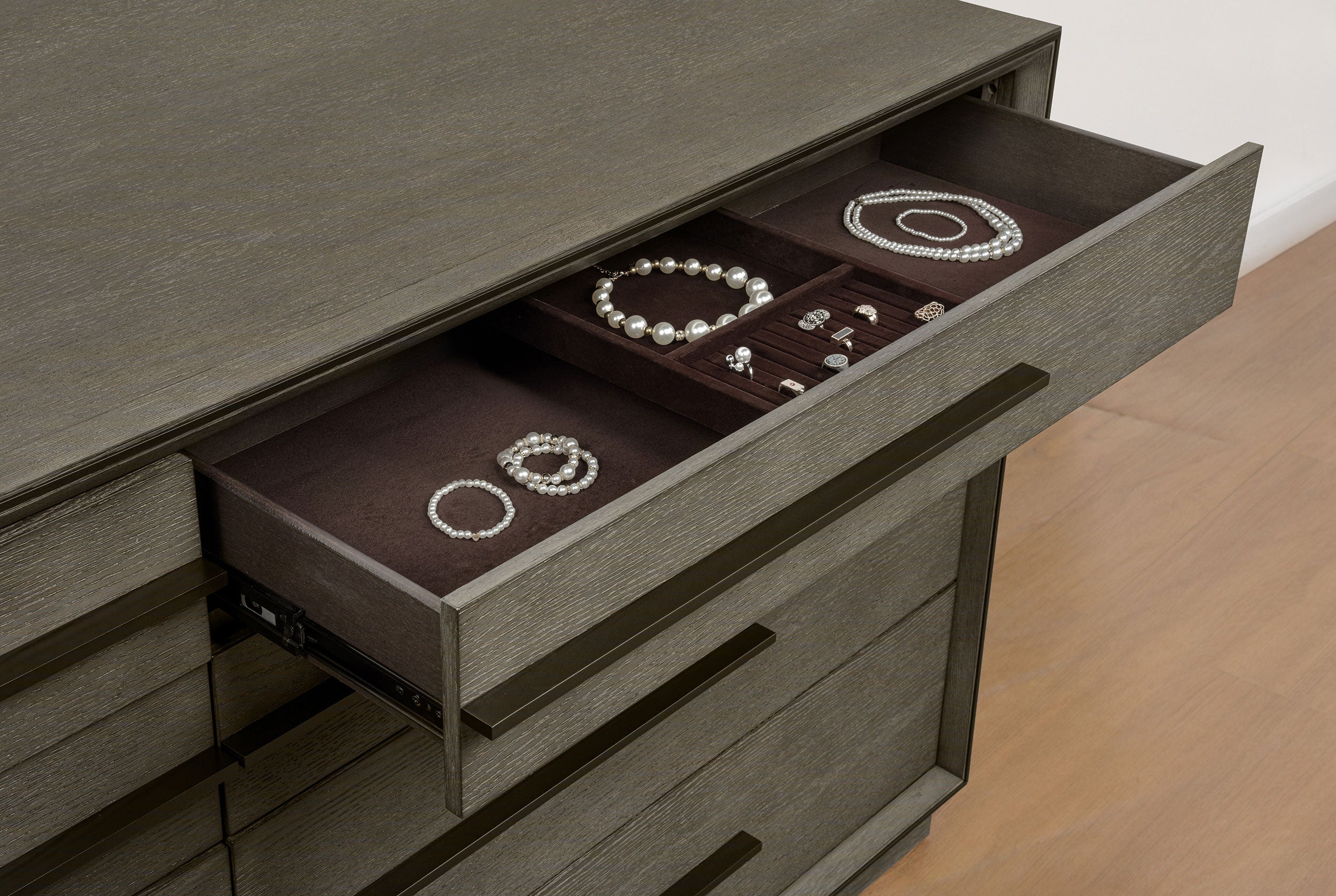 Durango 8-drawer Dresser and Mirror Taupe Oak-