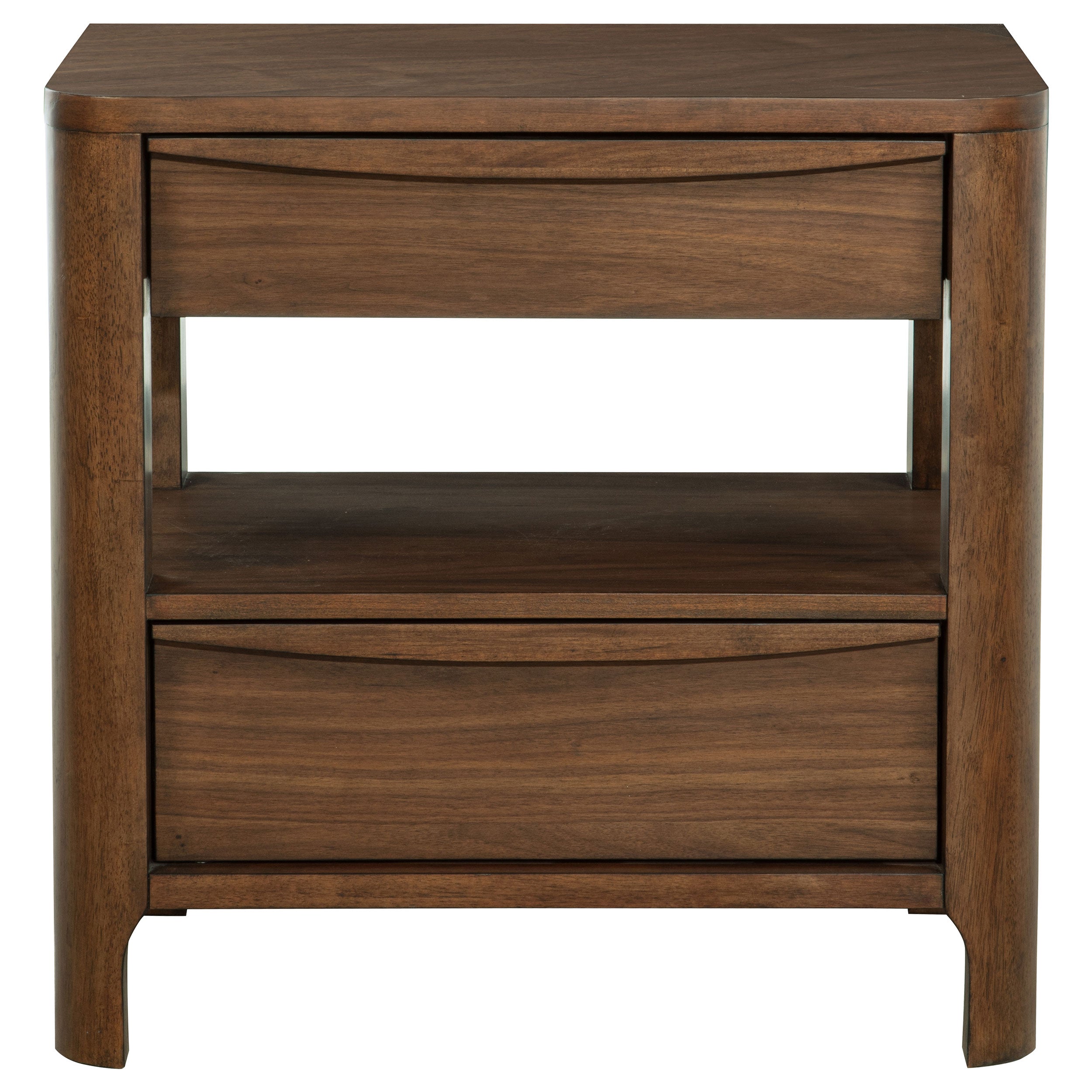 Maderia 2-drawer Nightstand Bedside Table Walnut-