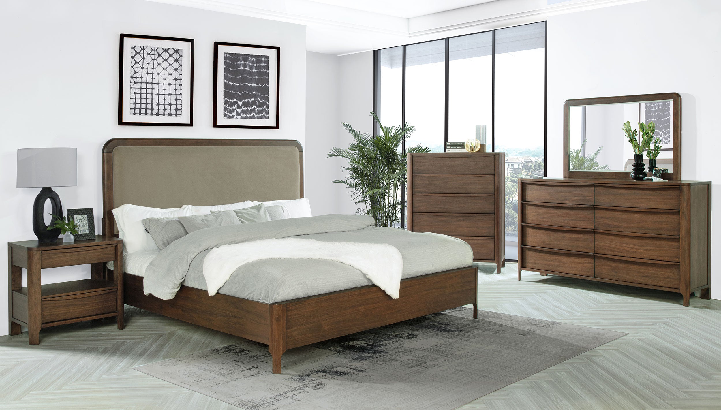 Maderia 8-drawer Dresser and Mirror Walnut-