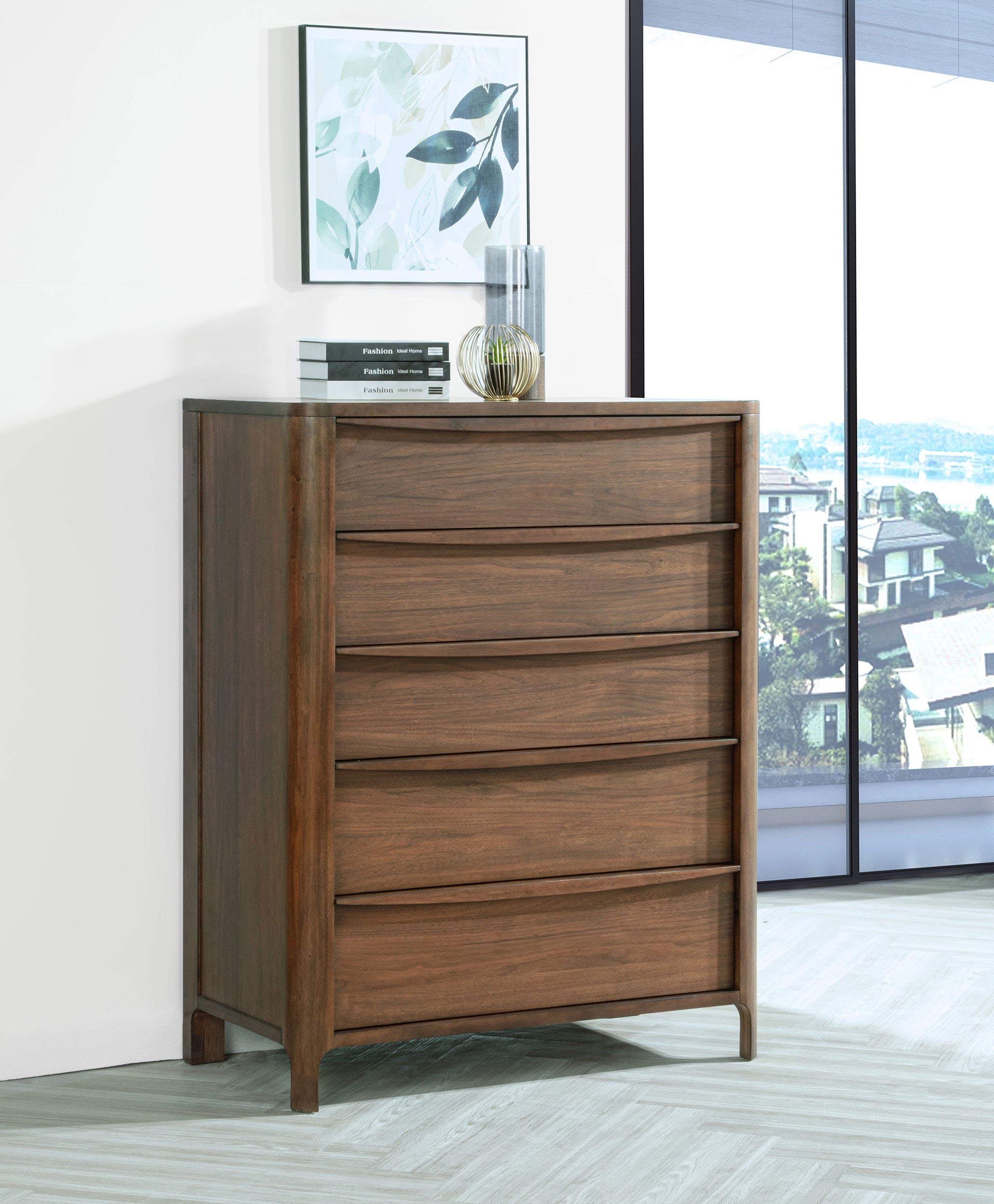 Maderia 5-drawer Chest of Drawers Walnut-