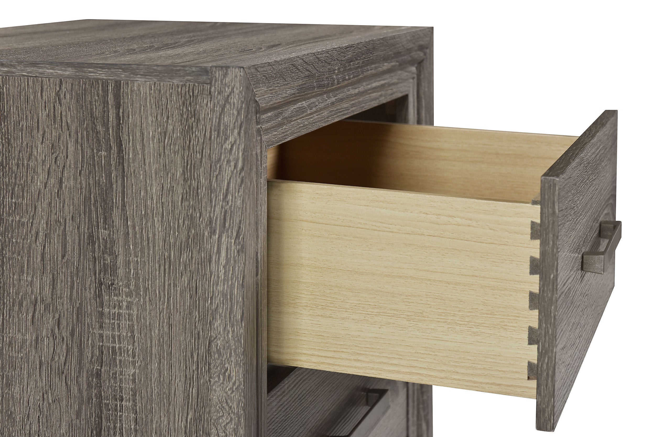 Wright 2-drawer Nightstand Bedside Table Brown Oak-