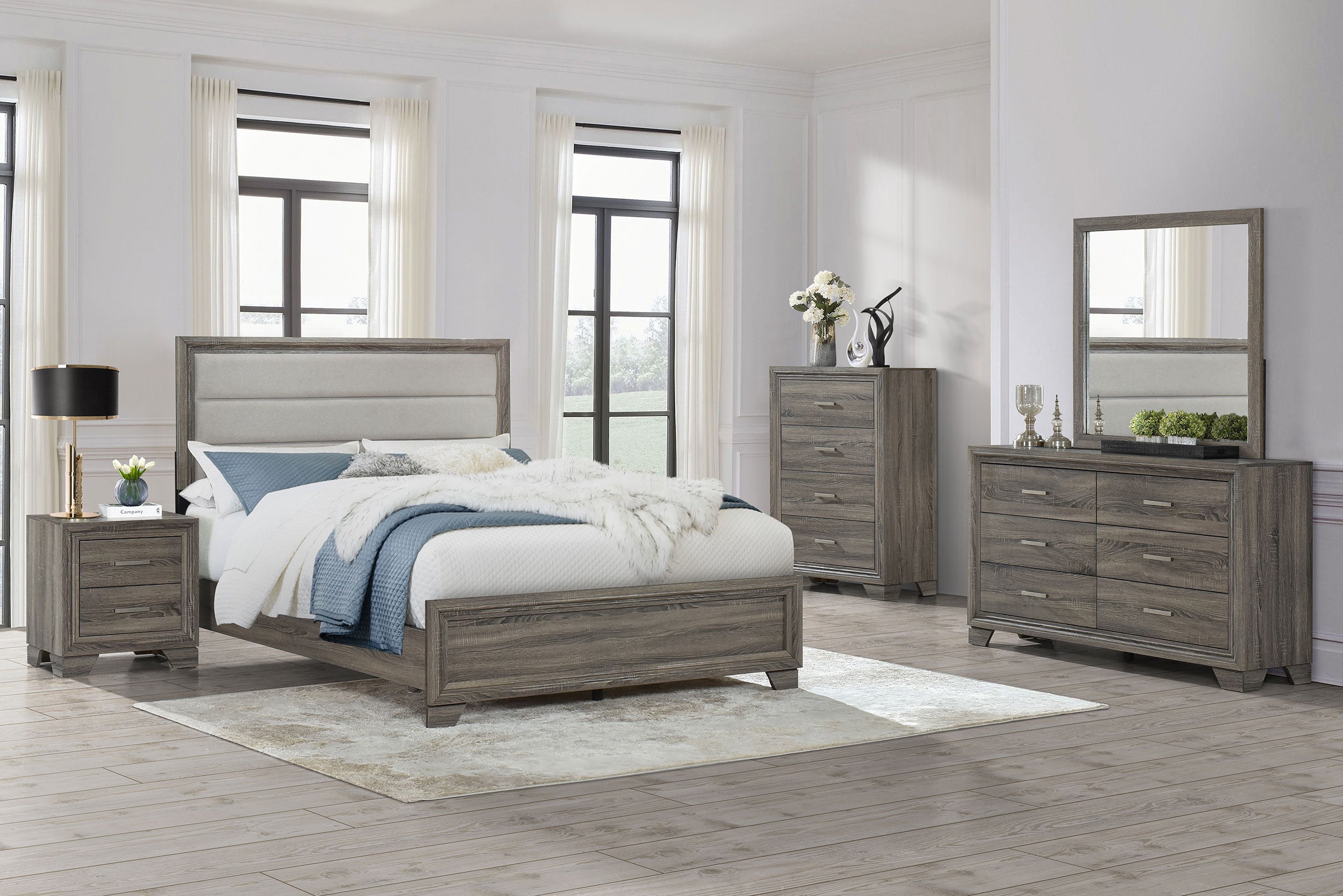 Wright 6-drawer Dresser Cabinet Brown Oak-