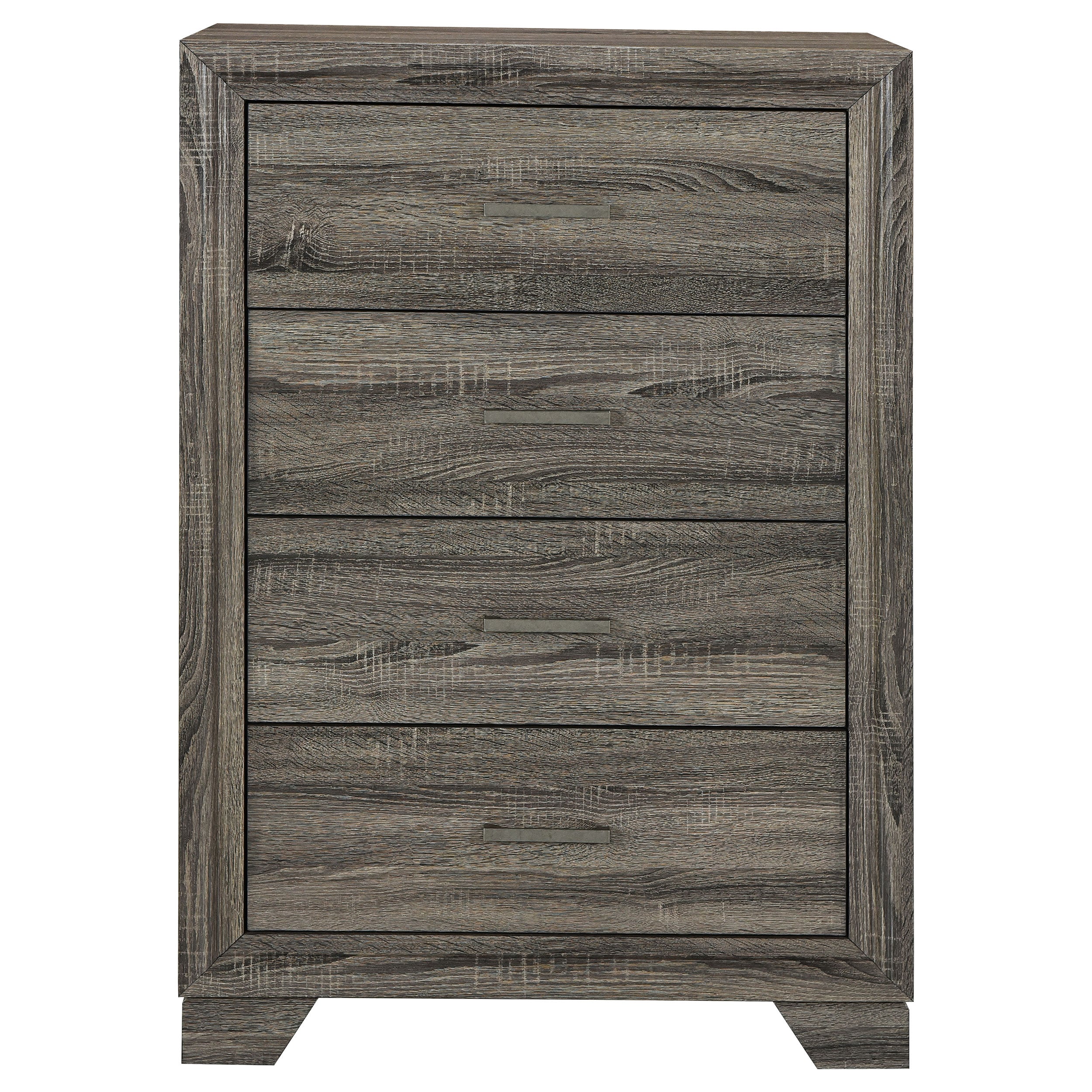 Wright 4-drawer Chest of Drawers Brown Oak-