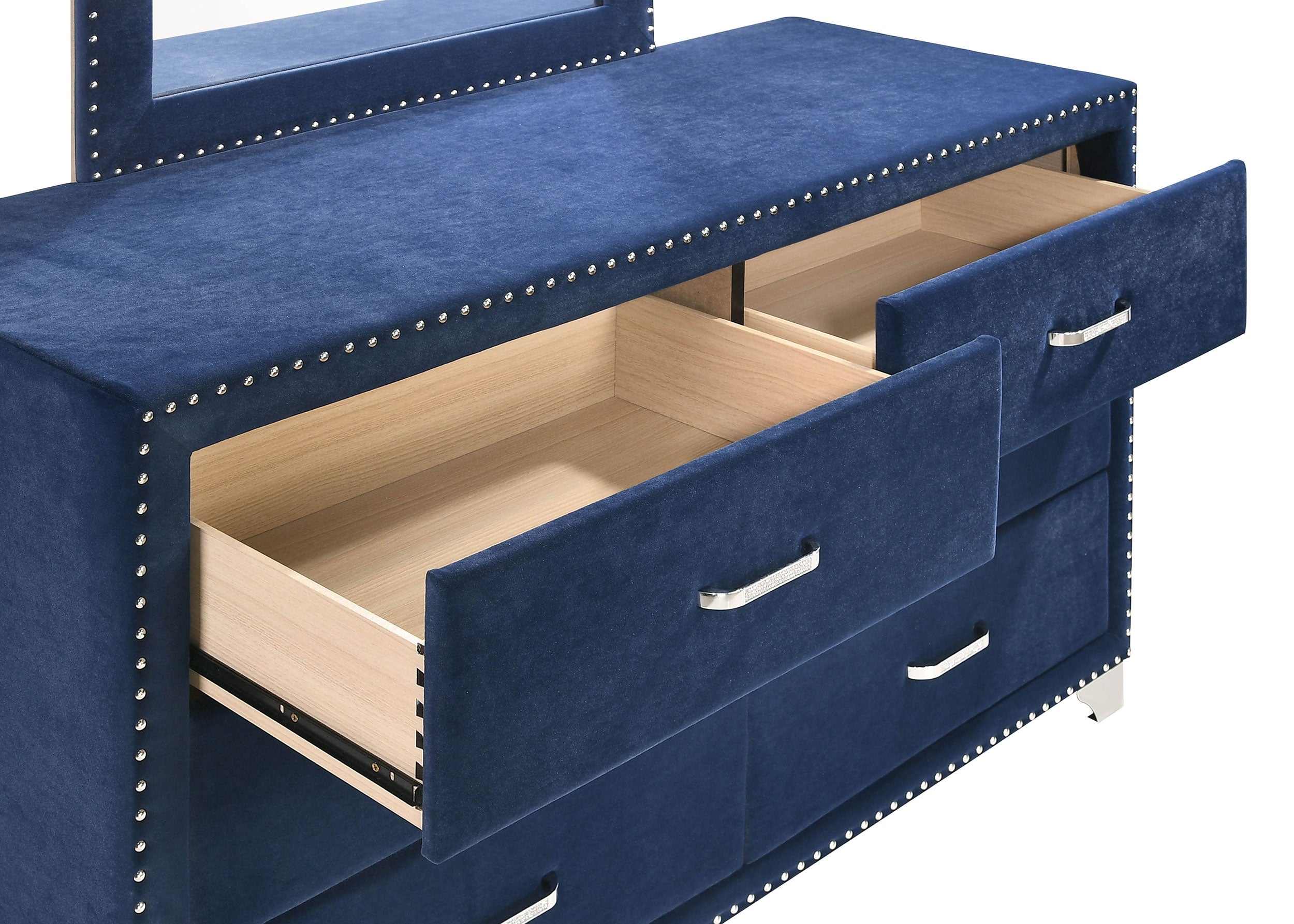 Melody 6-drawer Upholstered Dresser Pacific Blue-CoasterEveryday