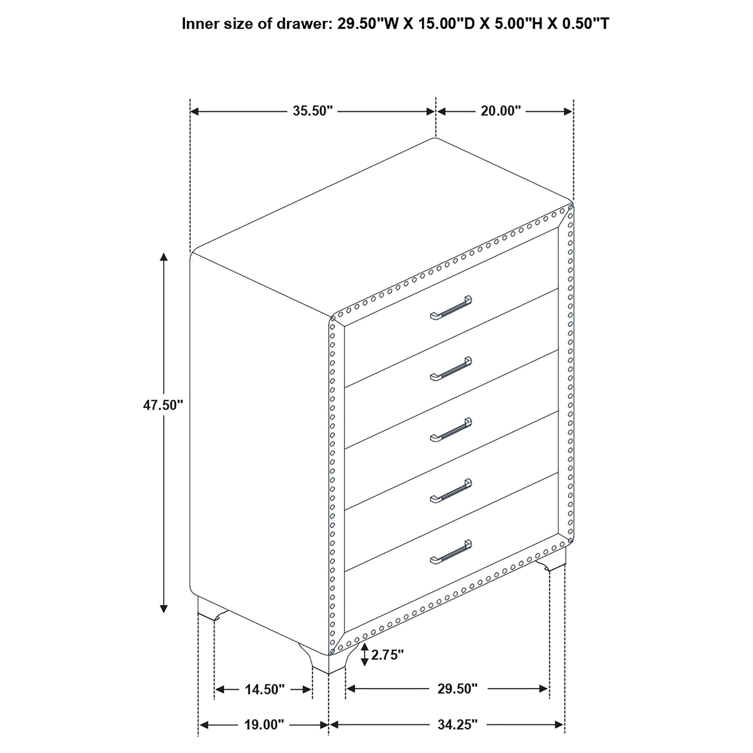 Melody Upholstered 2-drawer Nightstand Grey-CoasterEveryday