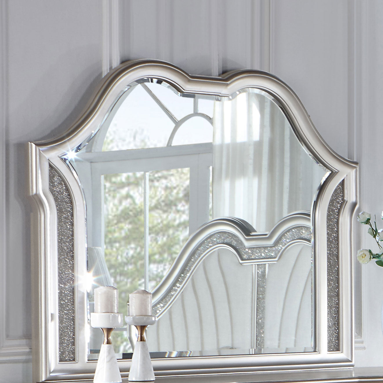 Evangeline Dresser Mirror Silver Oak-CoasterElevations