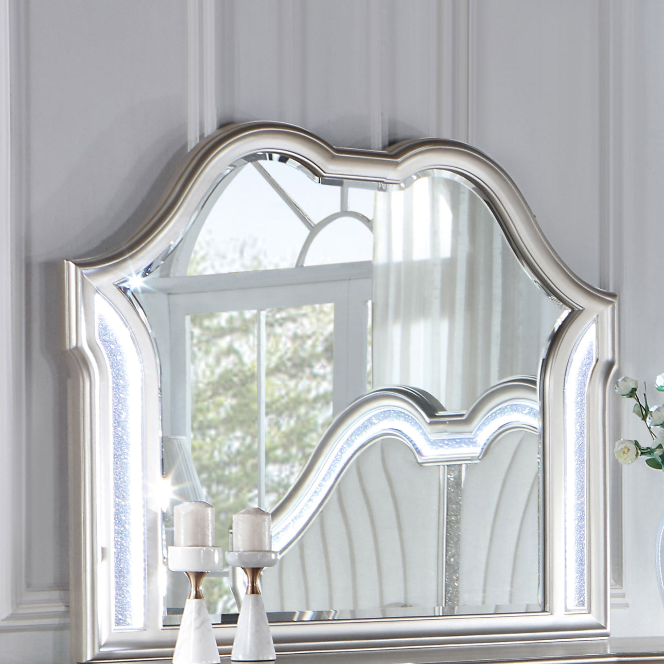 Evangeline Dresser Mirror Silver Oak-CoasterElevations