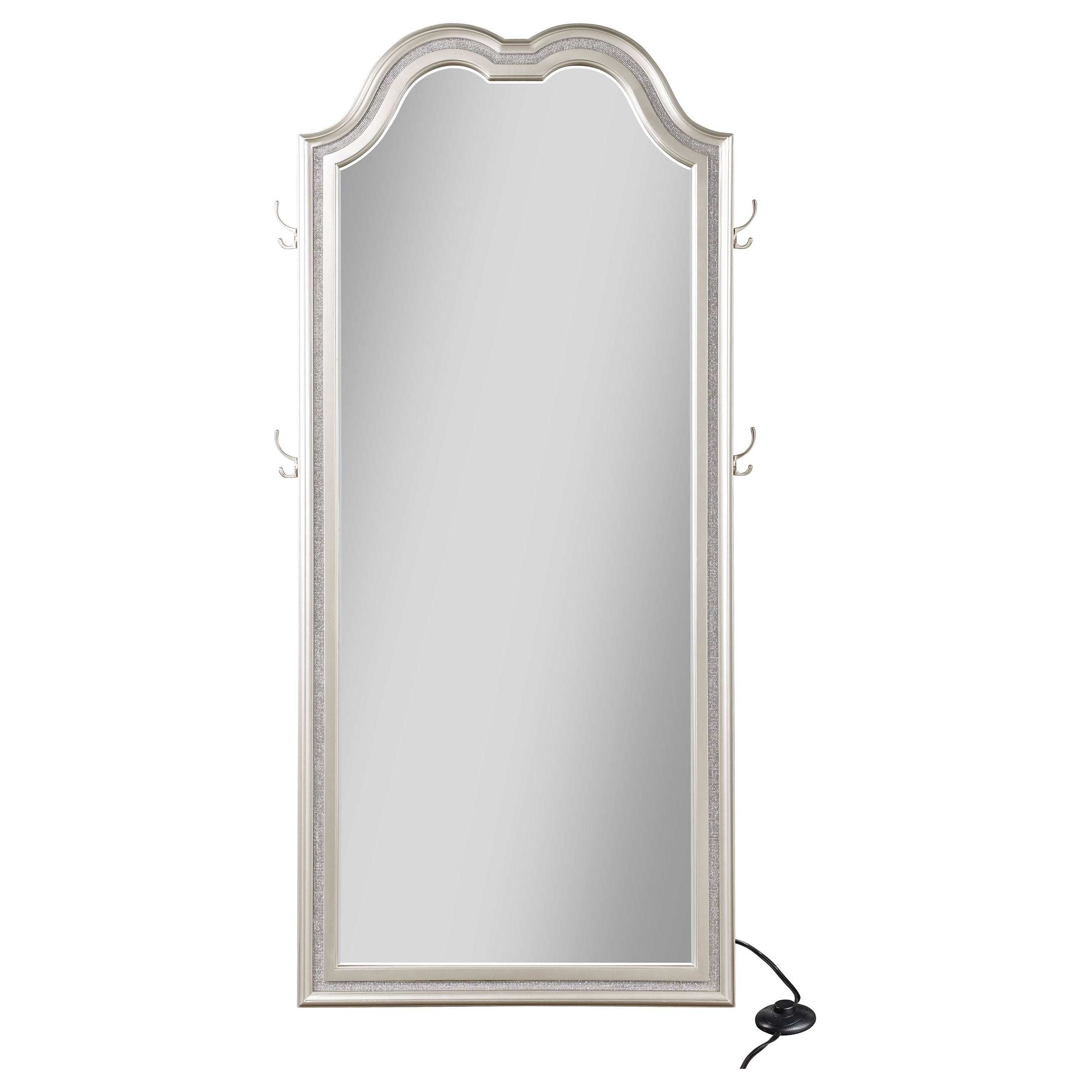 Evangeline Full Length LED Light Floor Mirror Silver Oak-