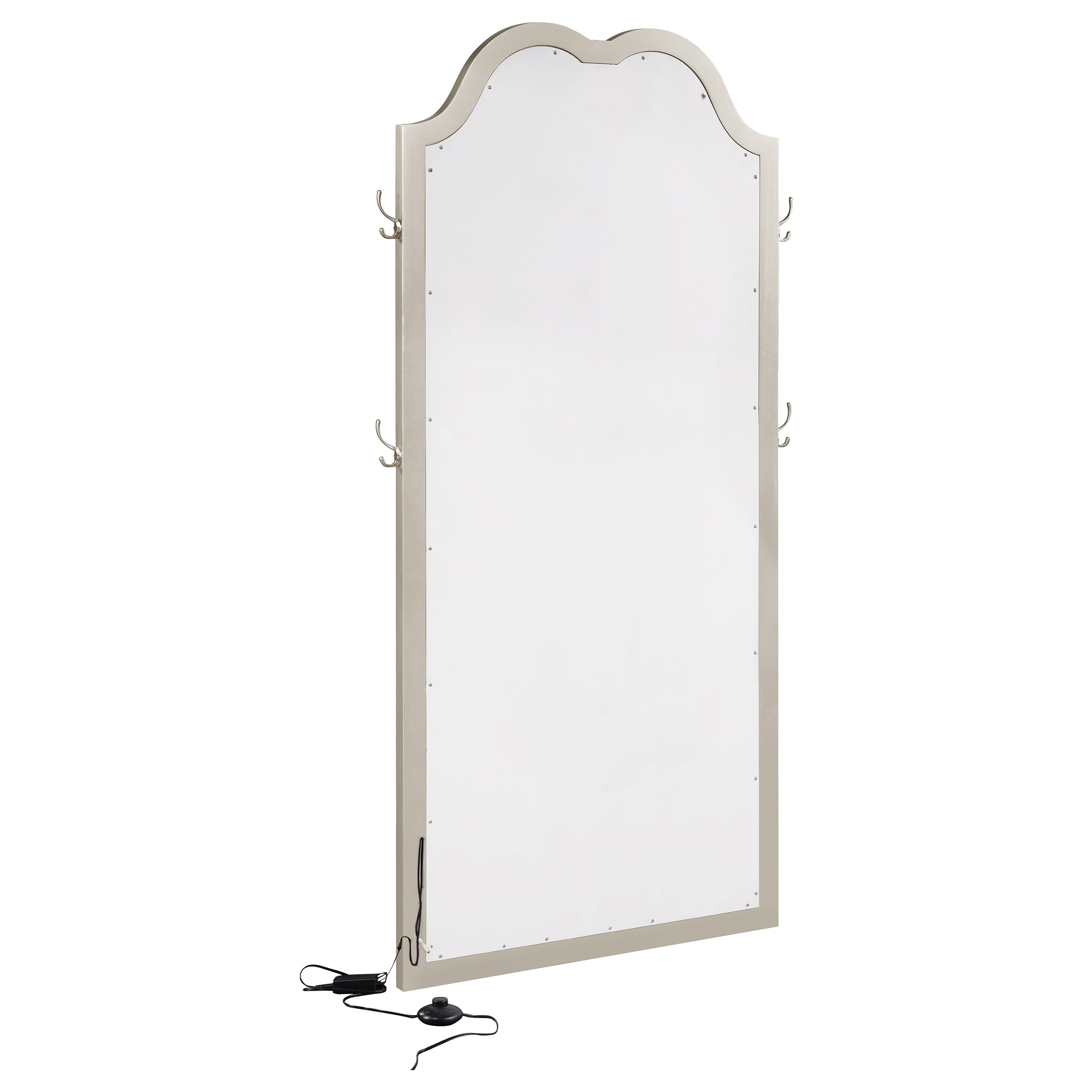 Evangeline Full Length LED Light Floor Mirror Silver Oak-