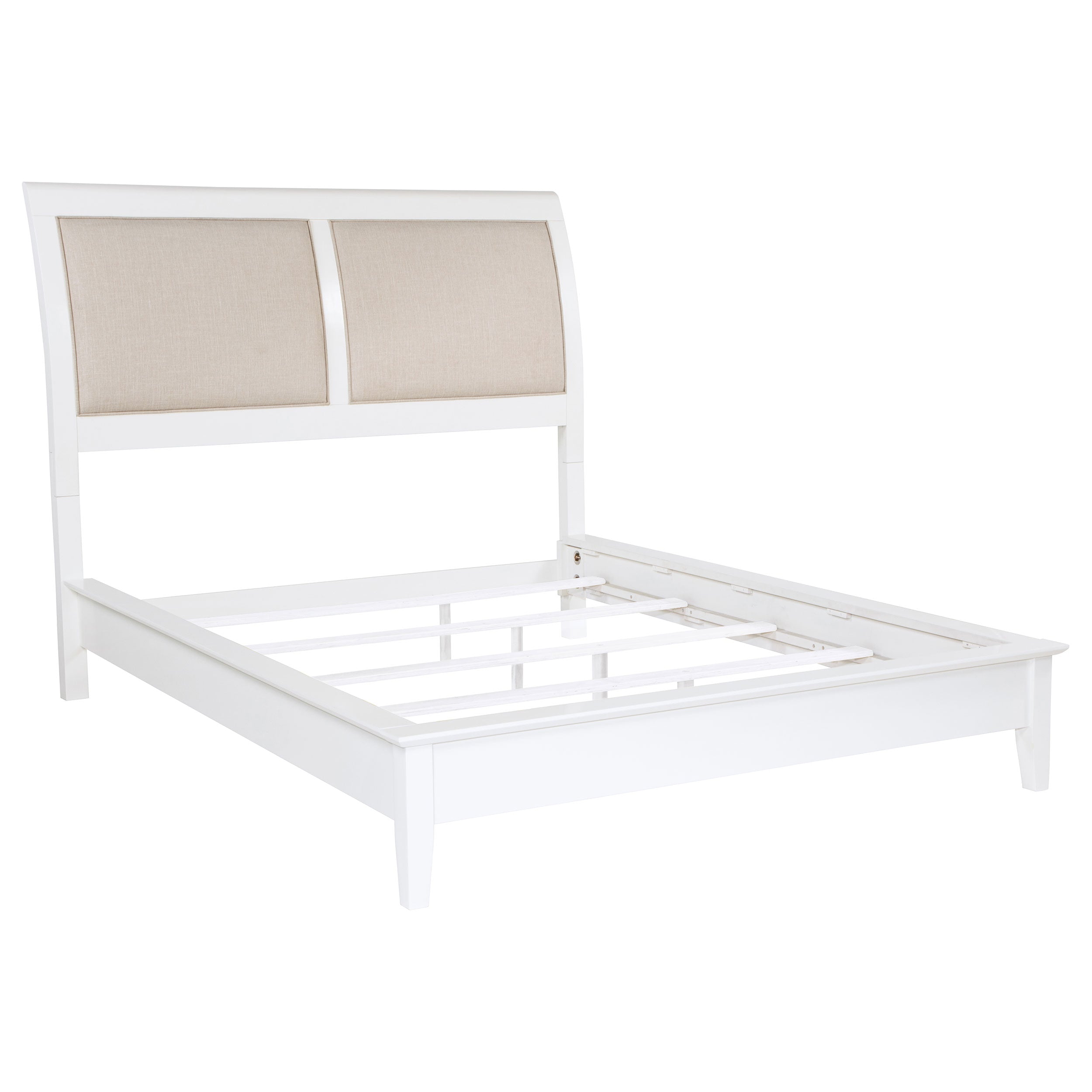 Bexhill 56-inch Upholstered Queen Panel Bed White-