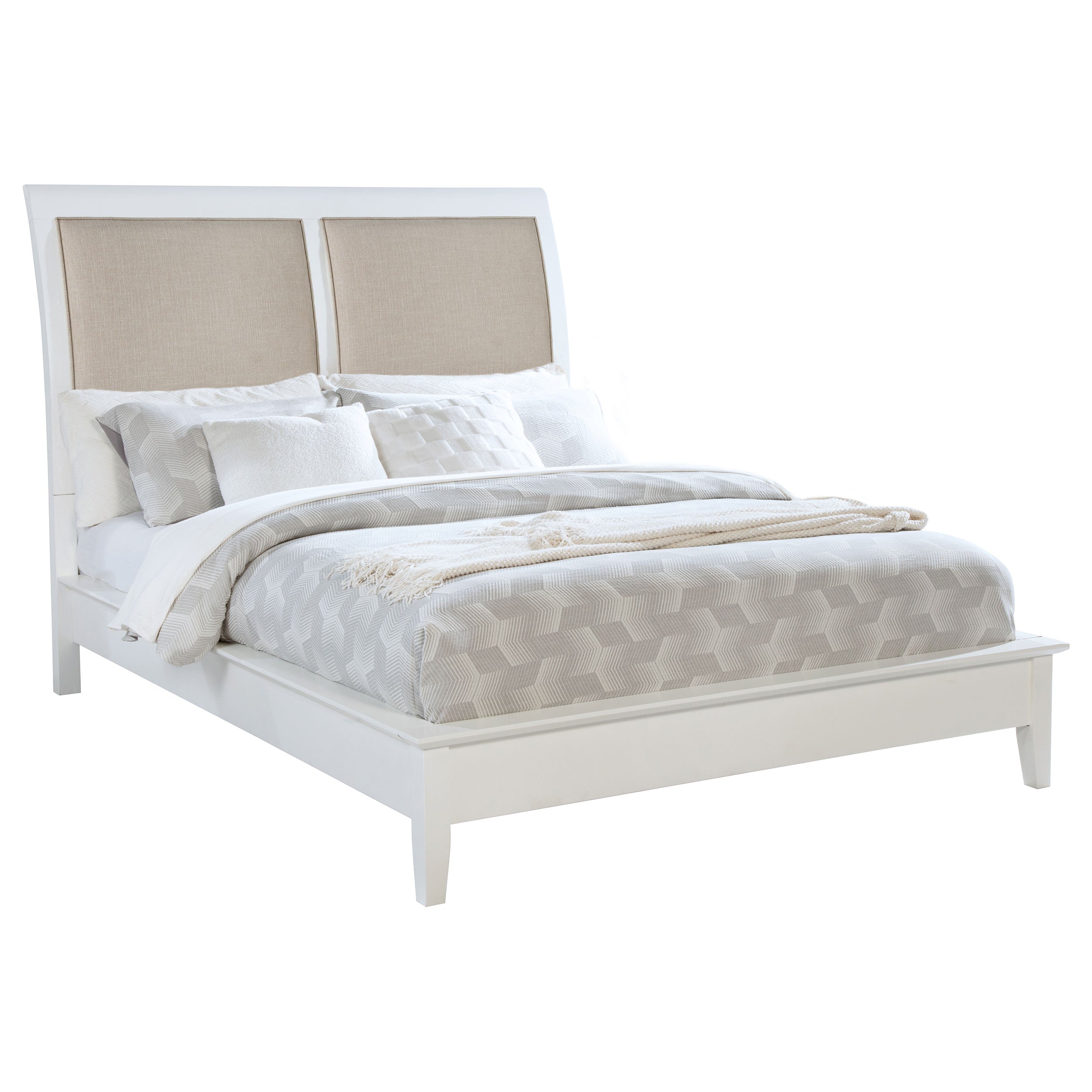 Bexhill 56-inch Upholstered Queen Panel Bed White-