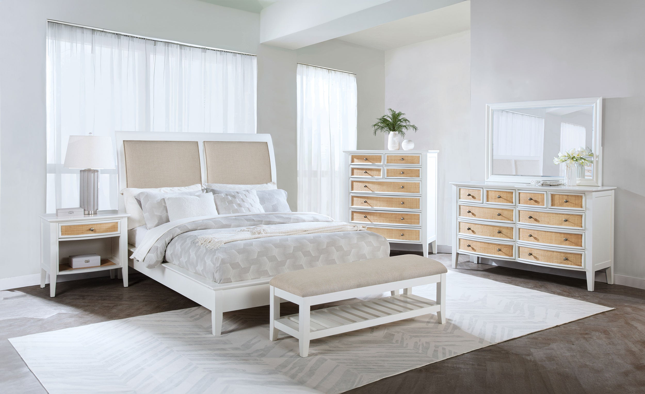 Bexhill 1-drawer Nightstand Bedside Table White-