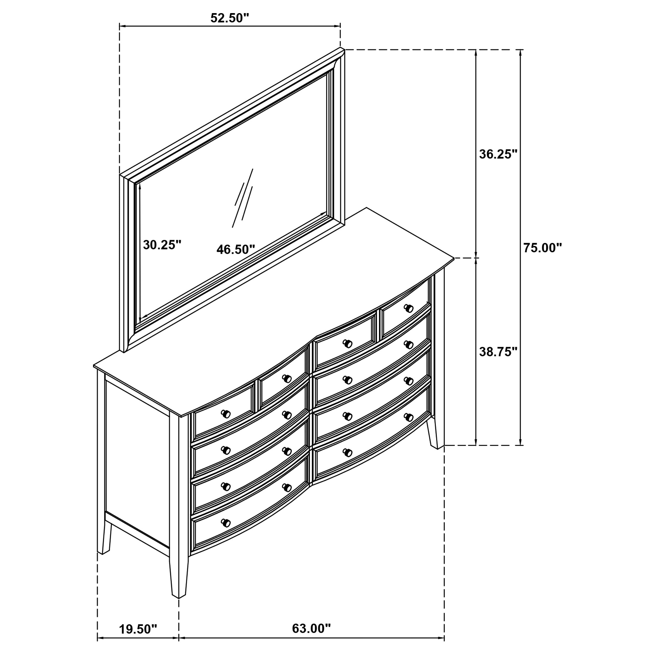 Bexhill 10-drawer Dresser and Mirror White-