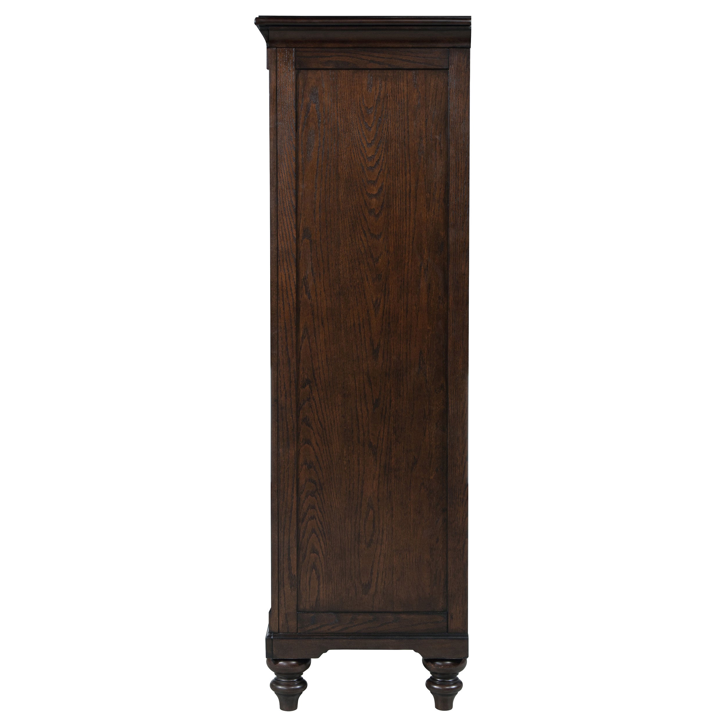 Andover 6-drawer Tempered Glass Door Chest Dark Oak-