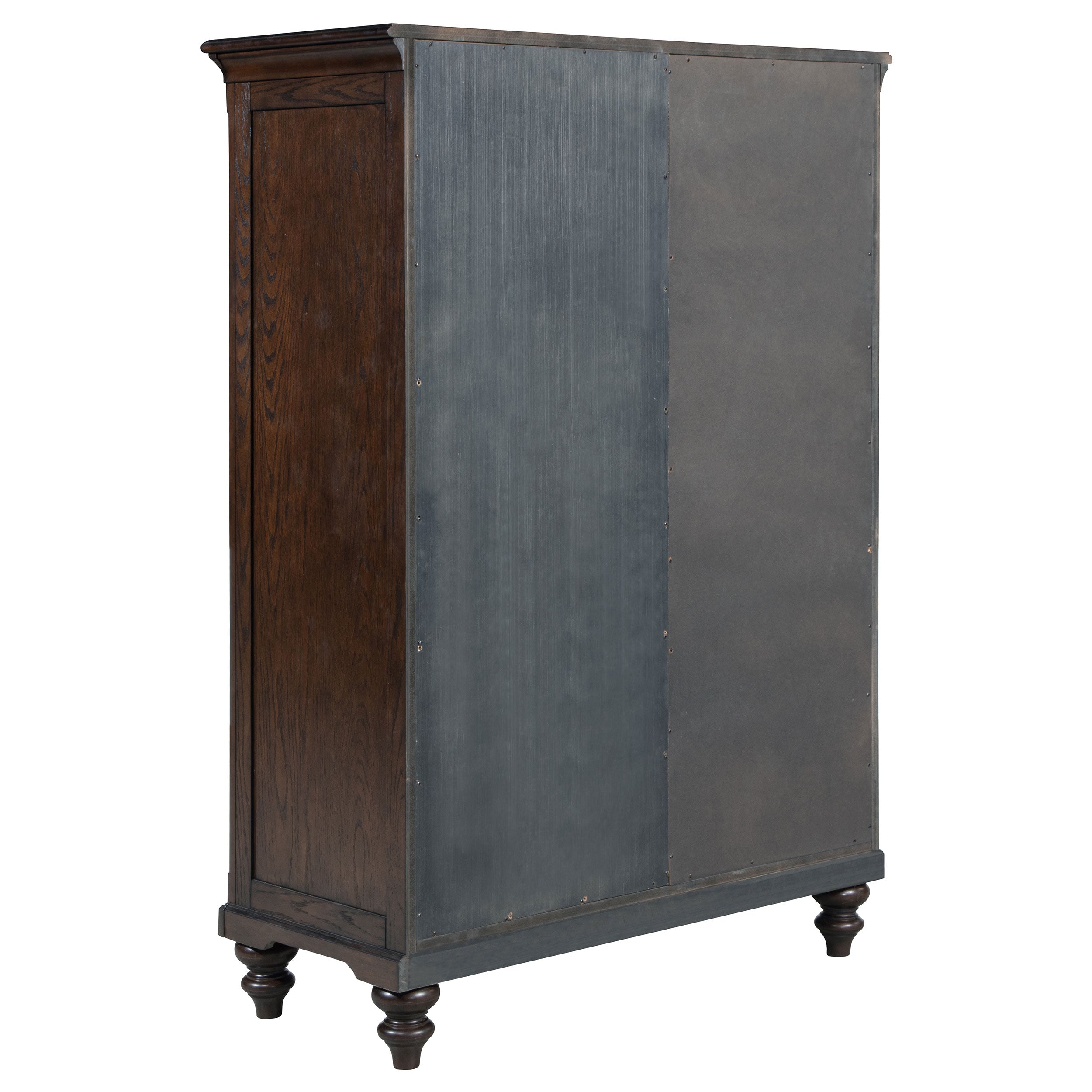 Andover 6-drawer Tempered Glass Door Chest Dark Oak-