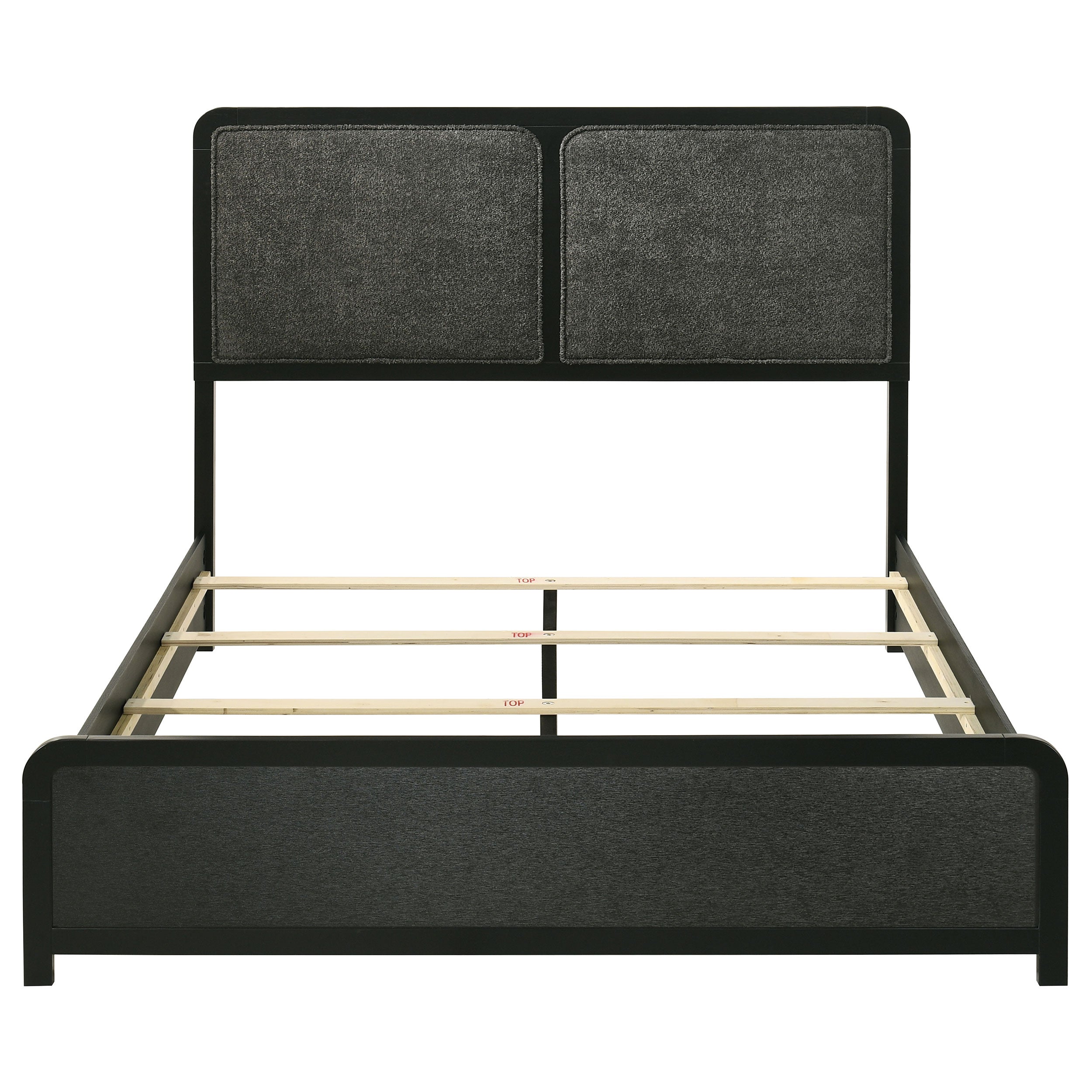 Cavelle 51-inch Upholstered Queen Panel Bed Black-