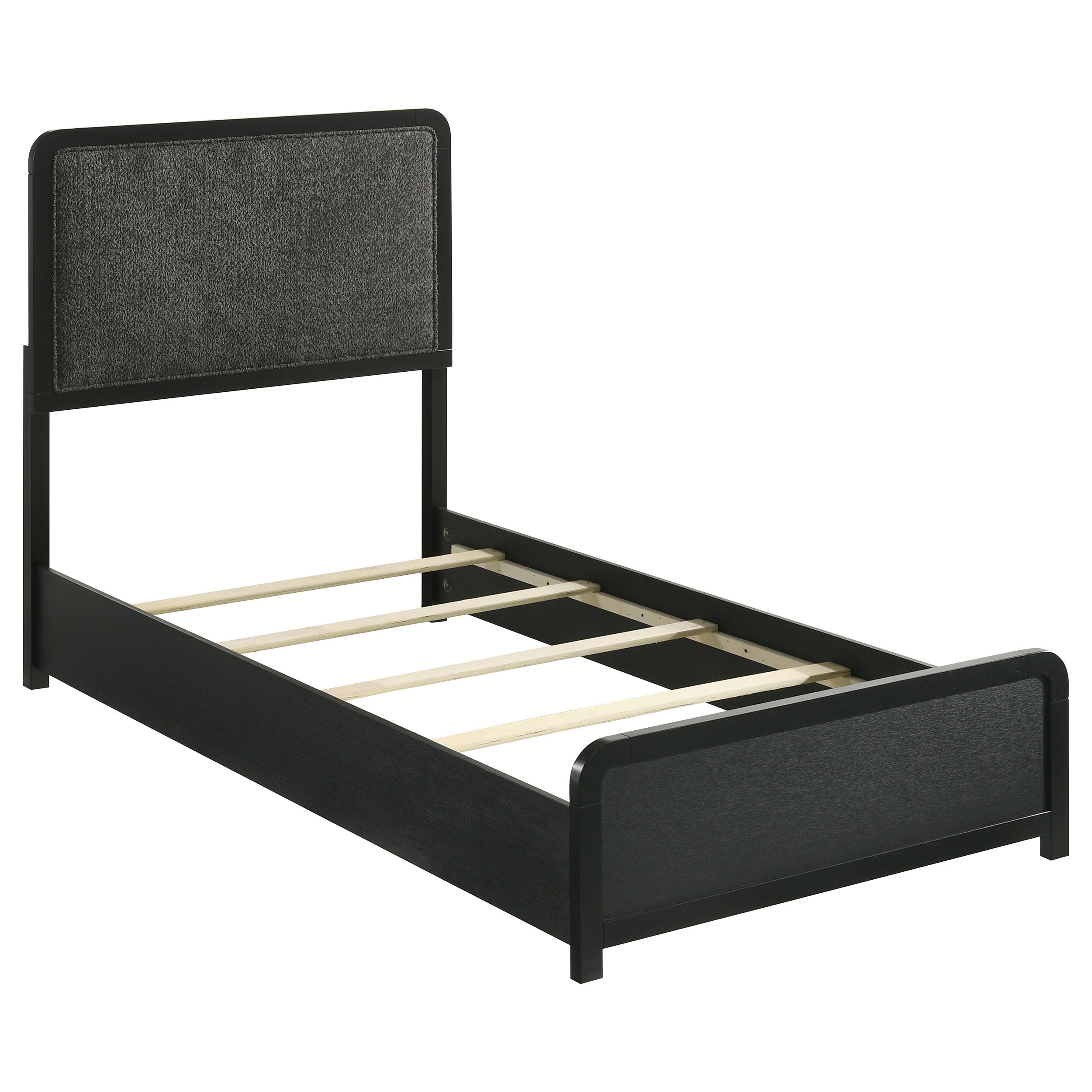 Cavelle 51-inch Upholstered Twin Panel Bed Black-